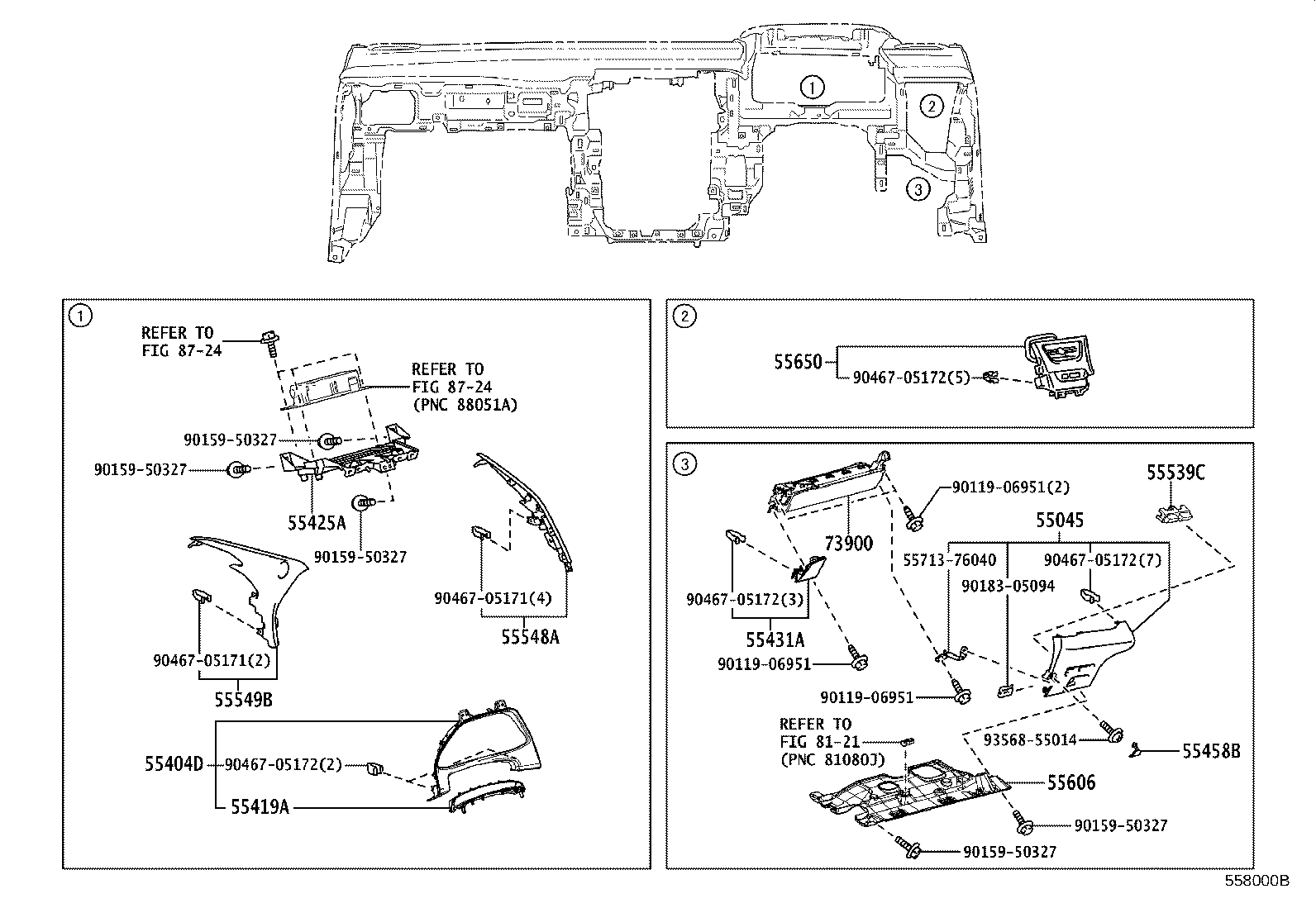55307-76060 BRACE SUB-ASSY, INSTRUMENT PANEL, NO.2 product image