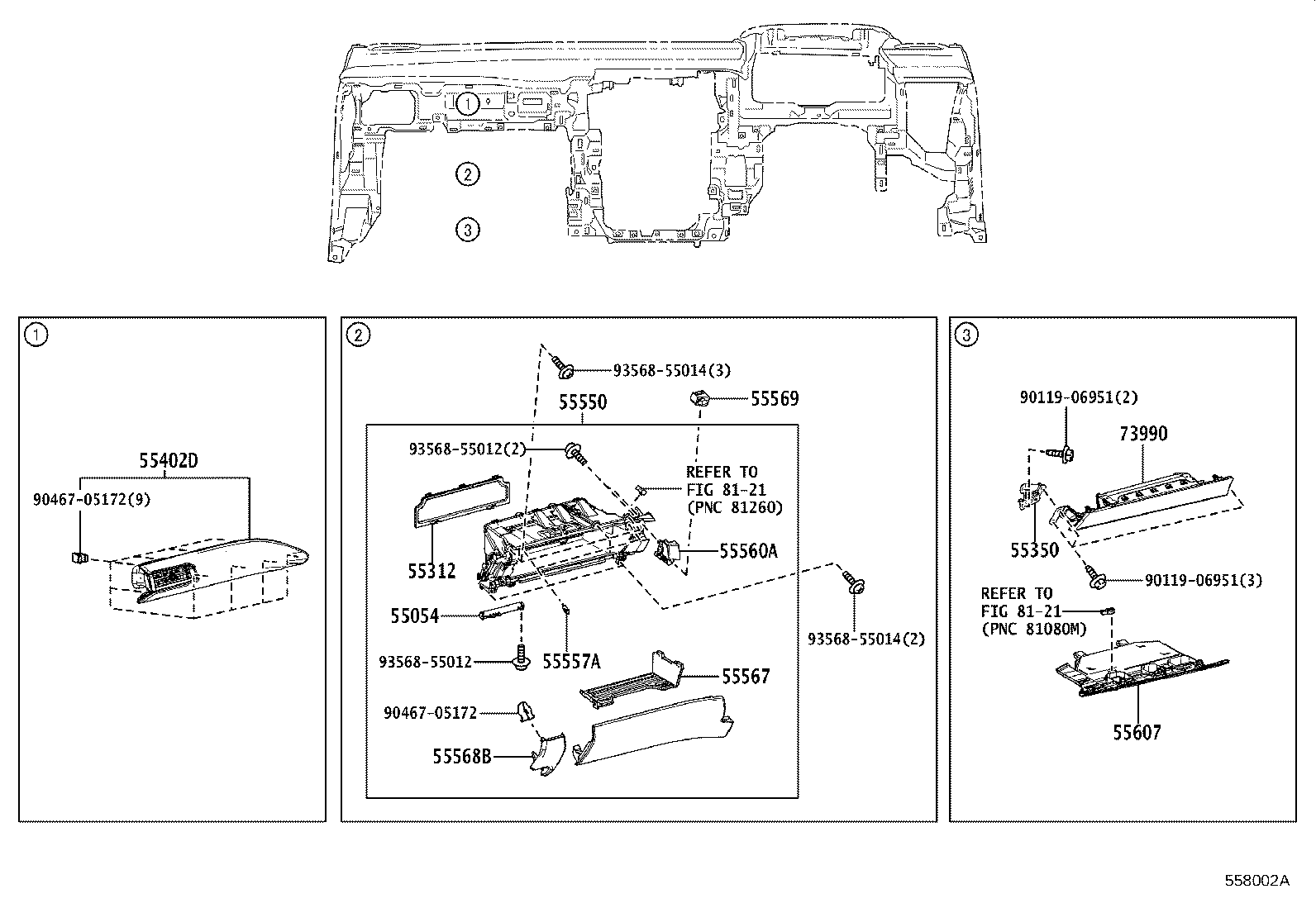 55307-76060 BRACE SUB-ASSY, INSTRUMENT PANEL, NO.2 product image