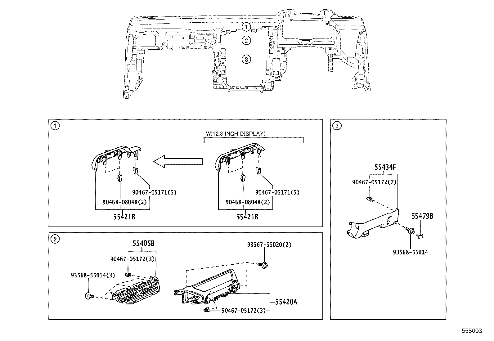55307-76060 BRACE SUB-ASSY, INSTRUMENT PANEL, NO.2 product image