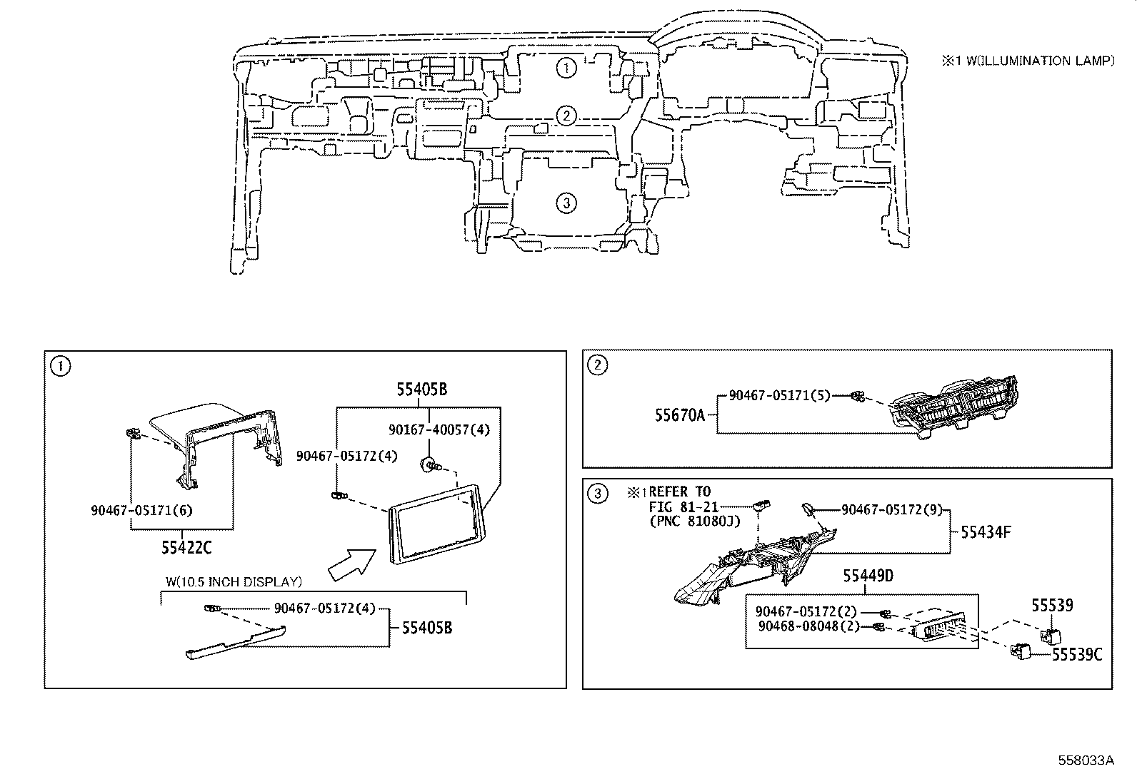 55306-16140 BRACE SUB-ASSY, INSTRUMENT PANEL, NO.1 product image