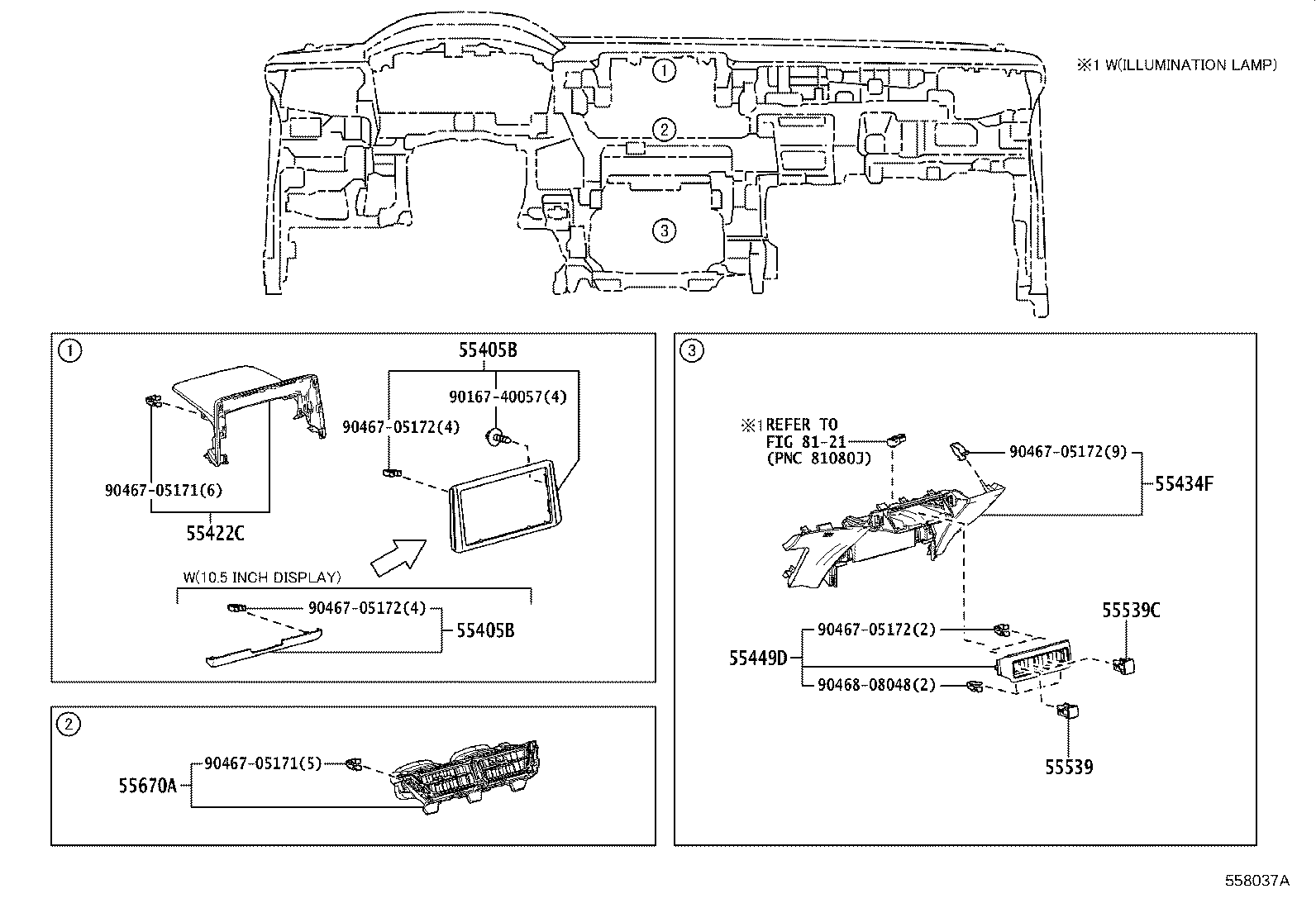 55306-16140 BRACE SUB-ASSY, INSTRUMENT PANEL, NO.1 product image