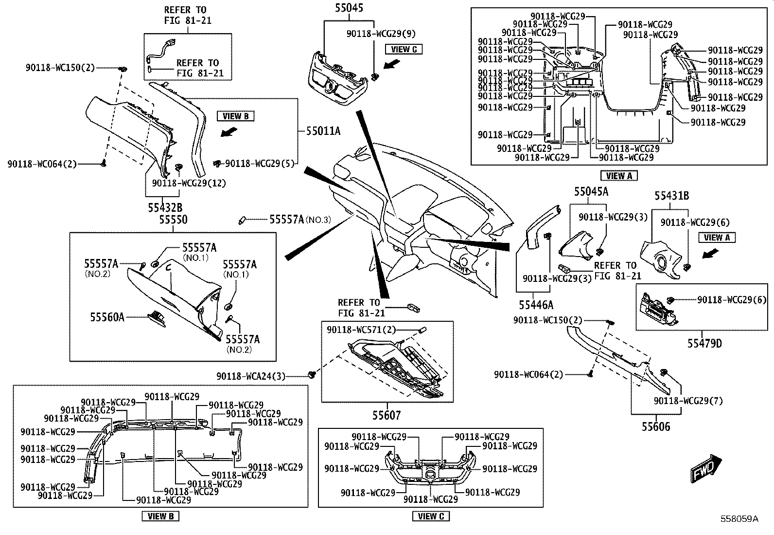 55405-WC016 PANEL SUB-ASSY, INSTRUMENT CLUSTER FINISH, CENTER product image