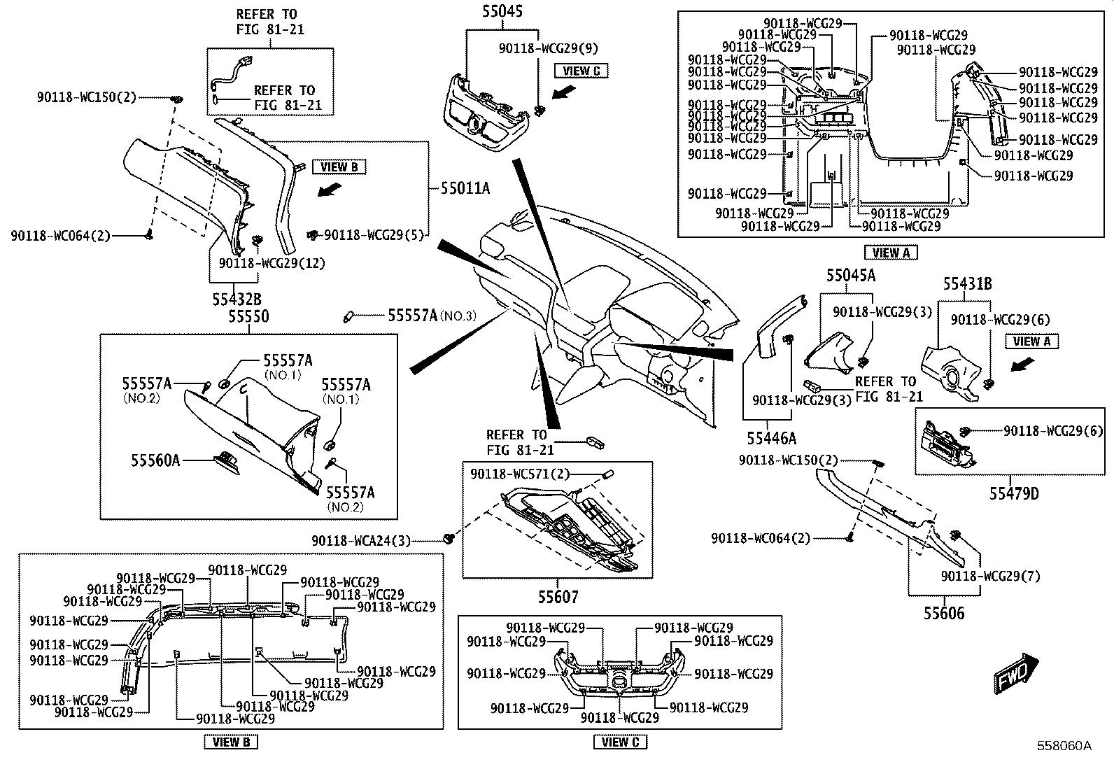 55405-WC016 PANEL SUB-ASSY, INSTRUMENT CLUSTER FINISH, CENTER product image