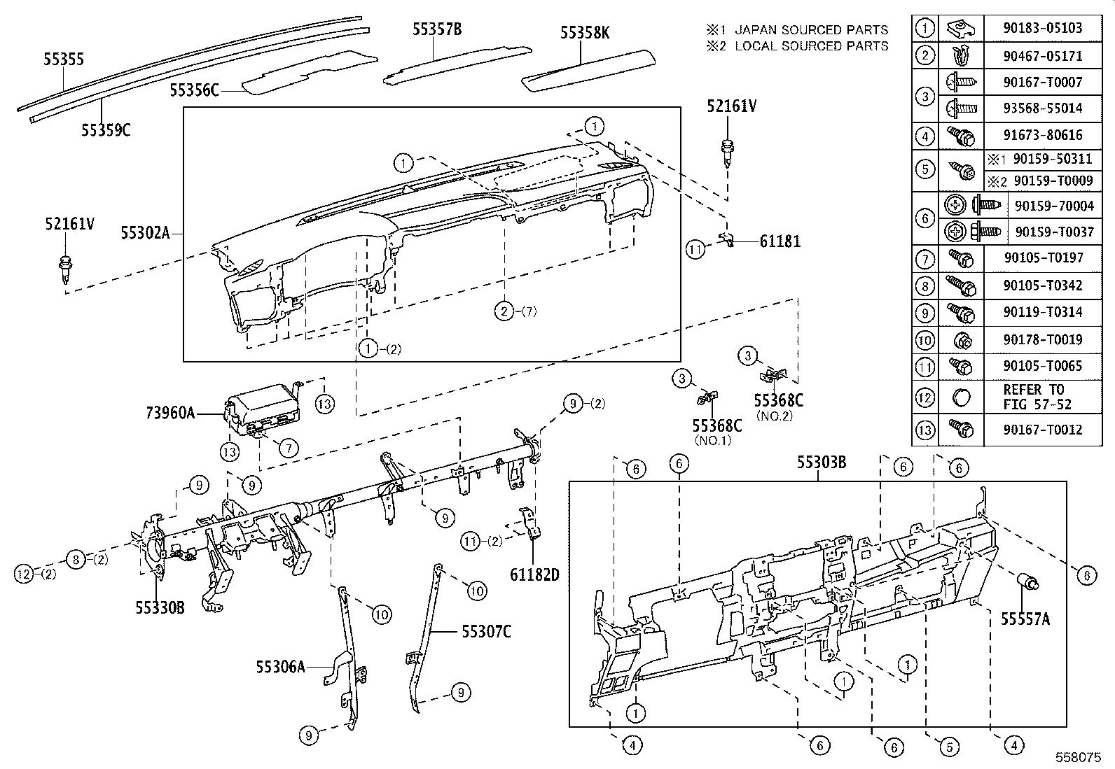 55470-KK100 GARNISH ASSY, INSTRUMENT CLUSTER FINISH PANEL product image