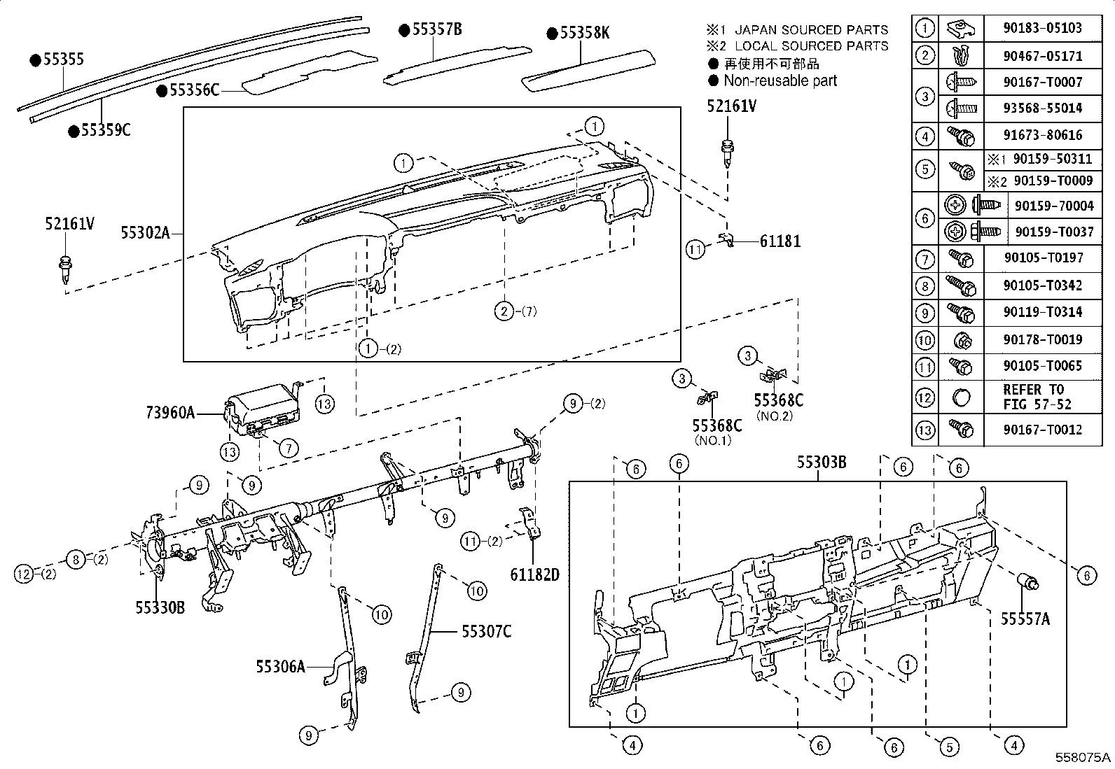 55650-YP120 REGISTER ASSY, INSTRUMENT PANEL, NO.1 product image