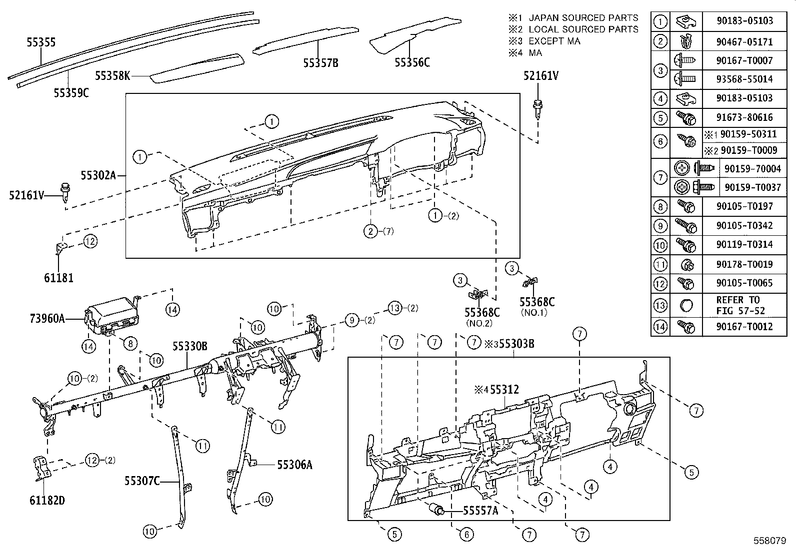 55470-KK100 GARNISH ASSY, INSTRUMENT CLUSTER FINISH PANEL product image
