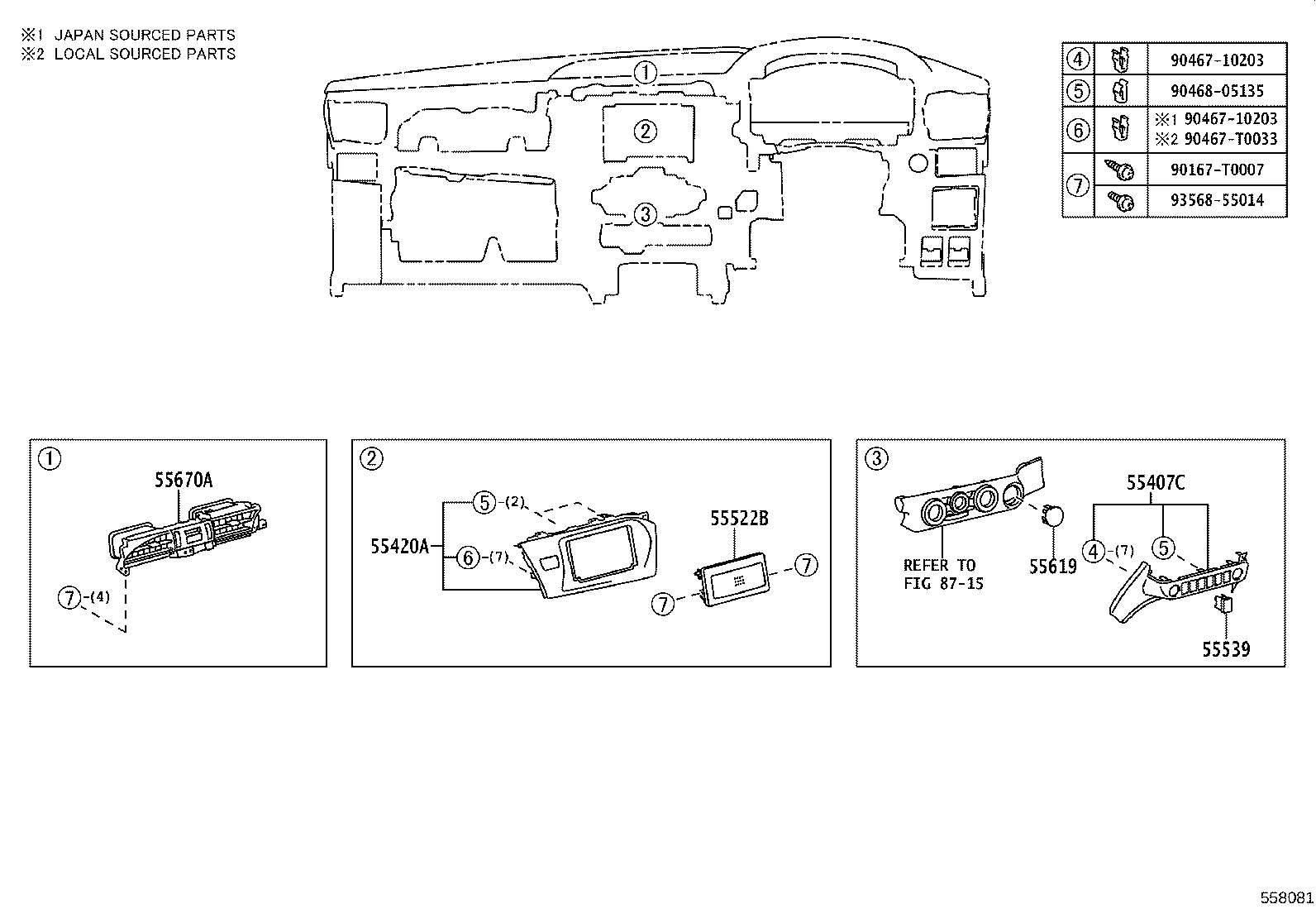 55470-KK100 GARNISH ASSY, INSTRUMENT CLUSTER FINISH PANEL product image