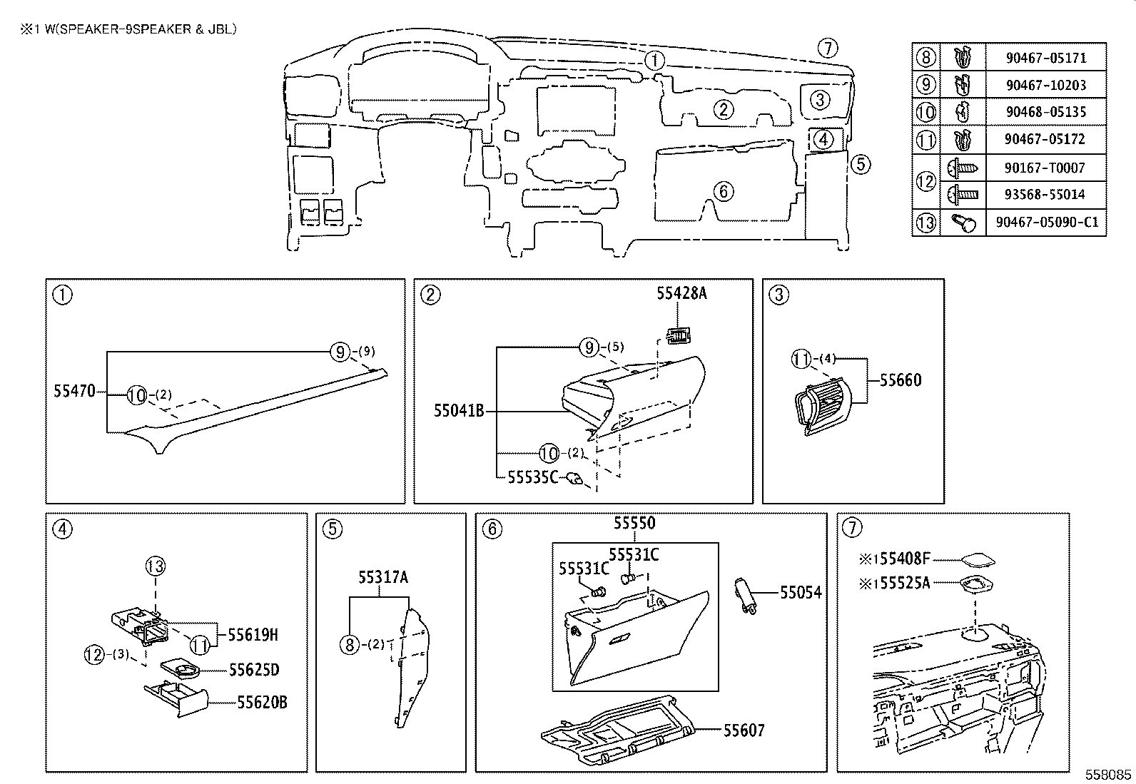 55650-YP120 REGISTER ASSY, INSTRUMENT PANEL, NO.1 product image