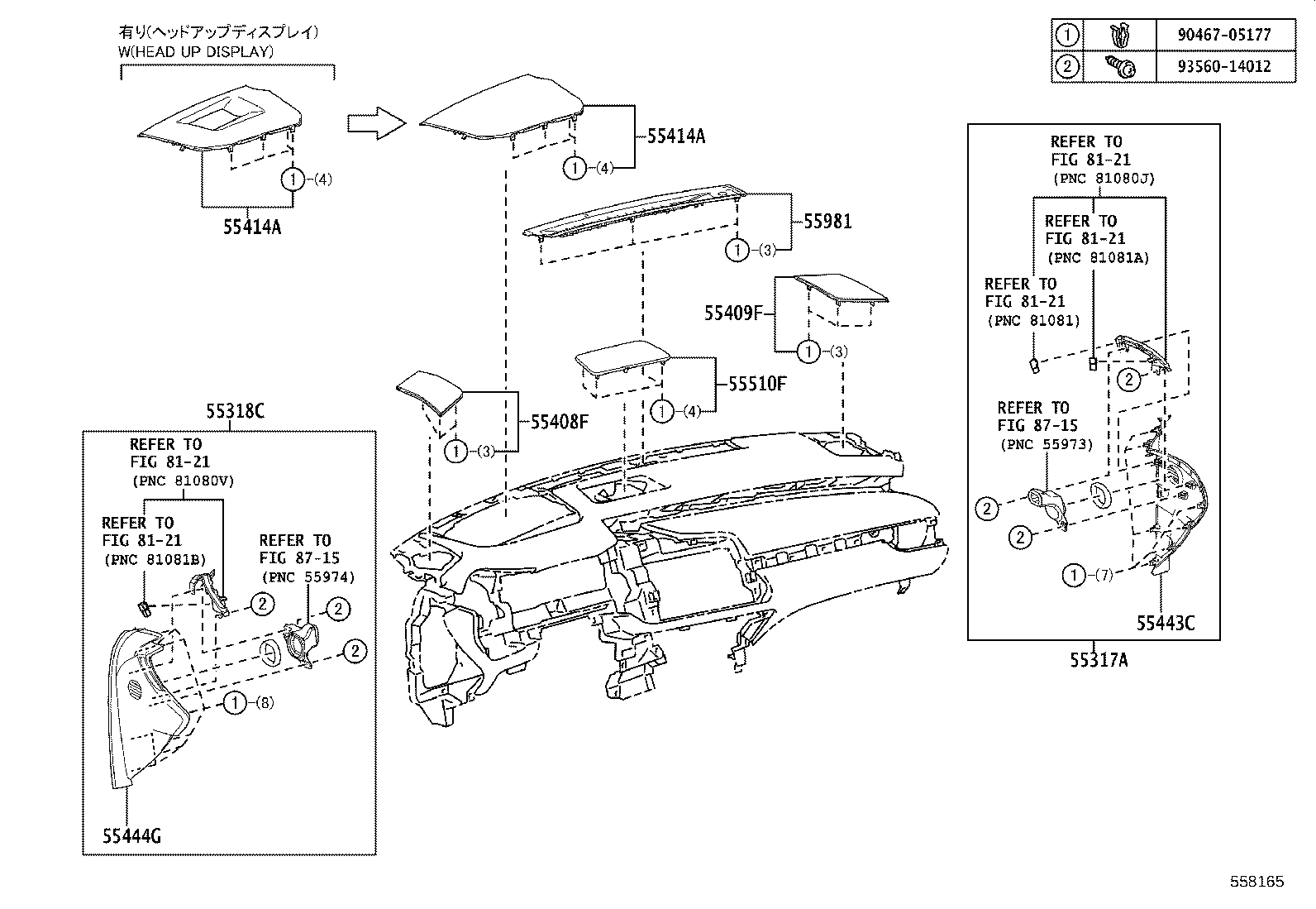 55468-0E080 SEAL, INSTRUMENT CLUSTER FINISH PANEL, NO.1 product image
