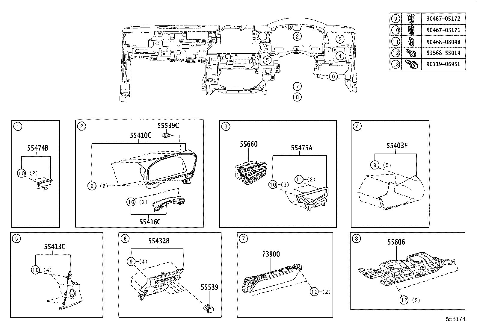 55330-12880 REINFORCEMENT ASSY, INSTRUMENT PANEL product image
