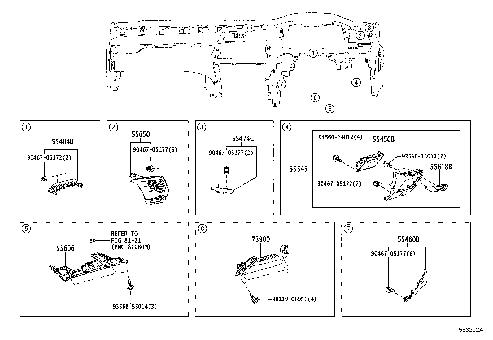 55307-48210 BRACE SUB-ASSY, INSTRUMENT PANEL, NO.2 product image