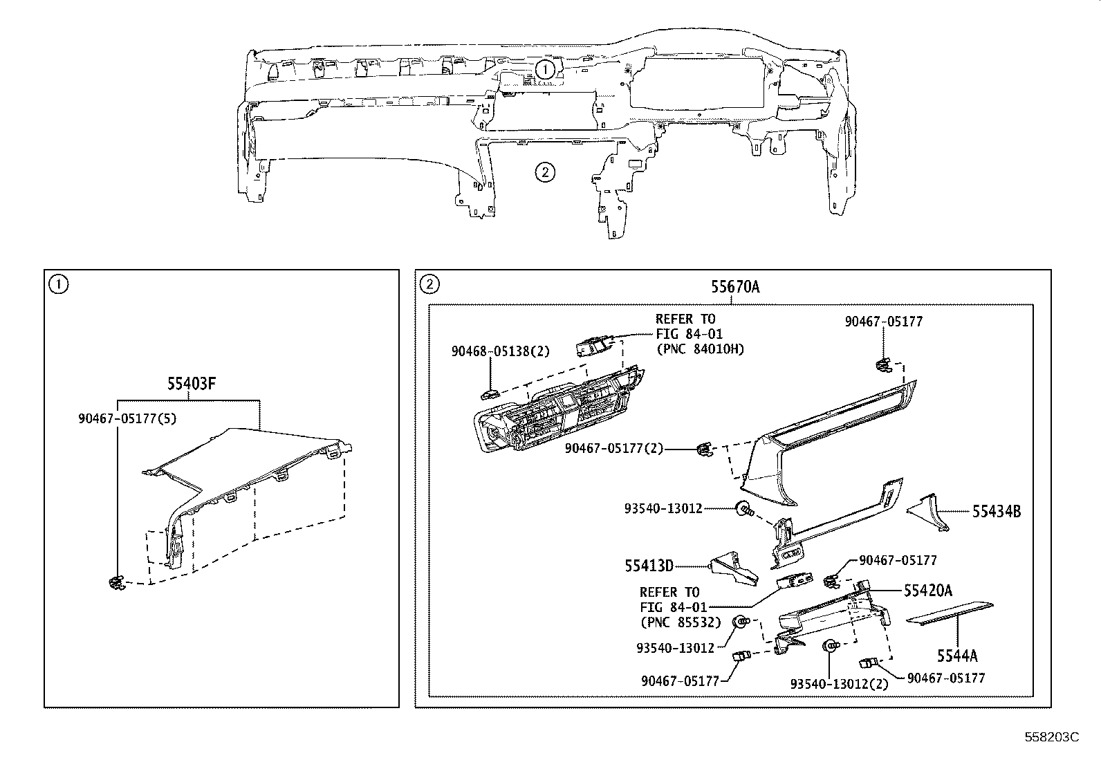 55307-48210 BRACE SUB-ASSY, INSTRUMENT PANEL, NO.2 product image