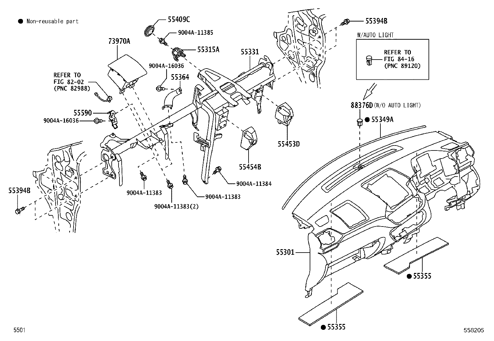 55453-BZ130 PAD, INSTRUMENT PANEL SAFETY, NO.1 product image