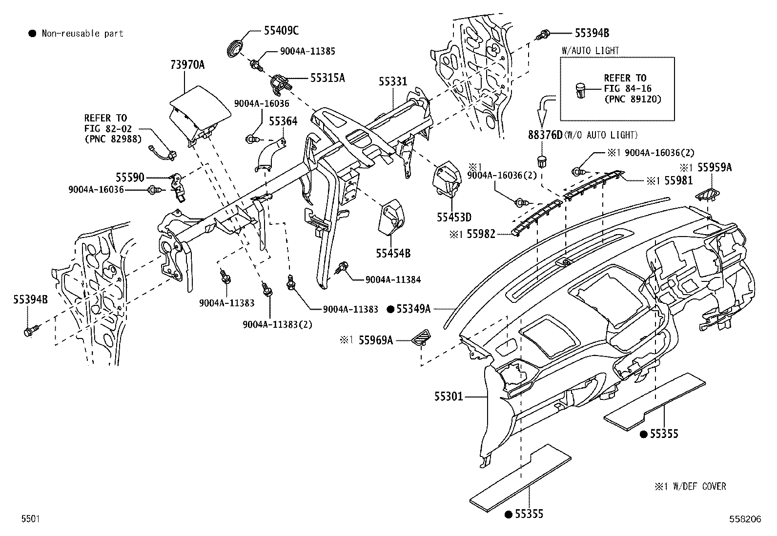 55453-BZ130 PAD, INSTRUMENT PANEL SAFETY, NO.1 product image