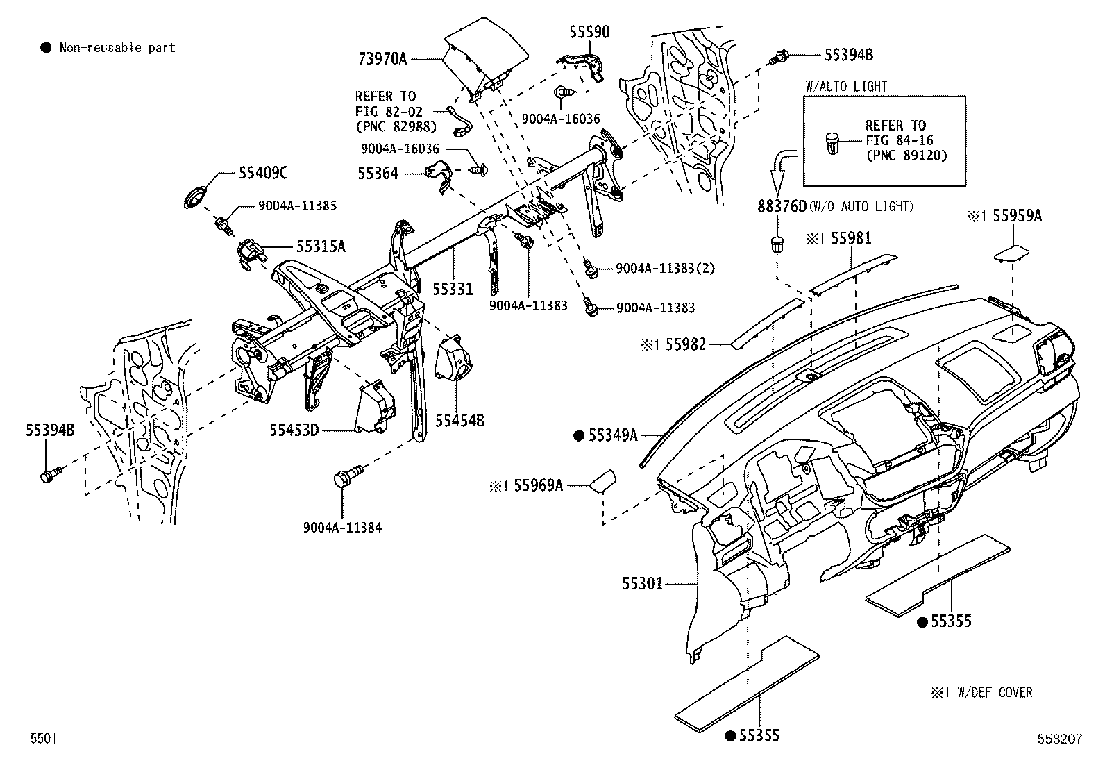 55453-BZ130 PAD, INSTRUMENT PANEL SAFETY, NO.1 product image