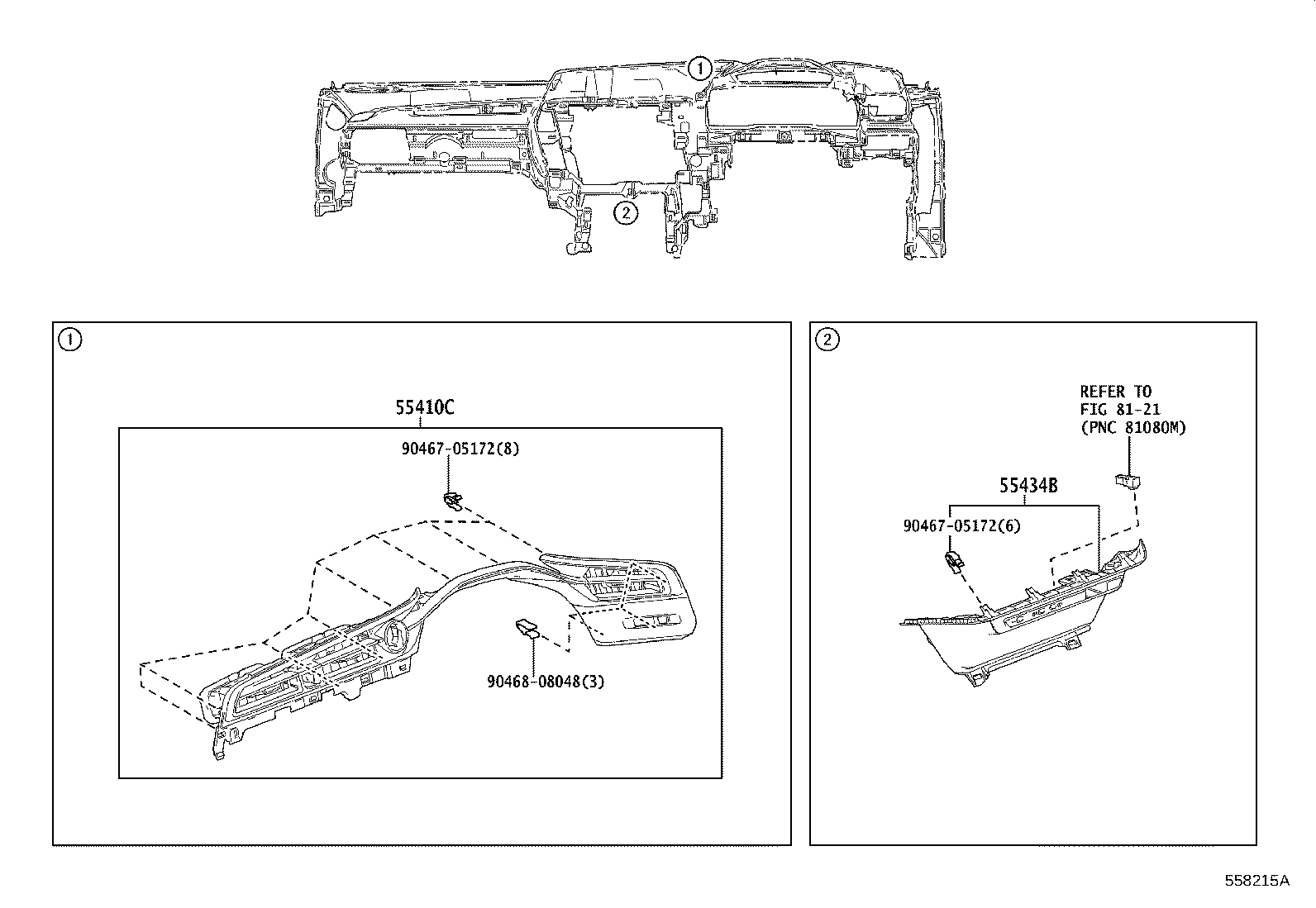 55307-46050 BRACE SUB-ASSY, INSTRUMENT PANEL, NO.2 product image