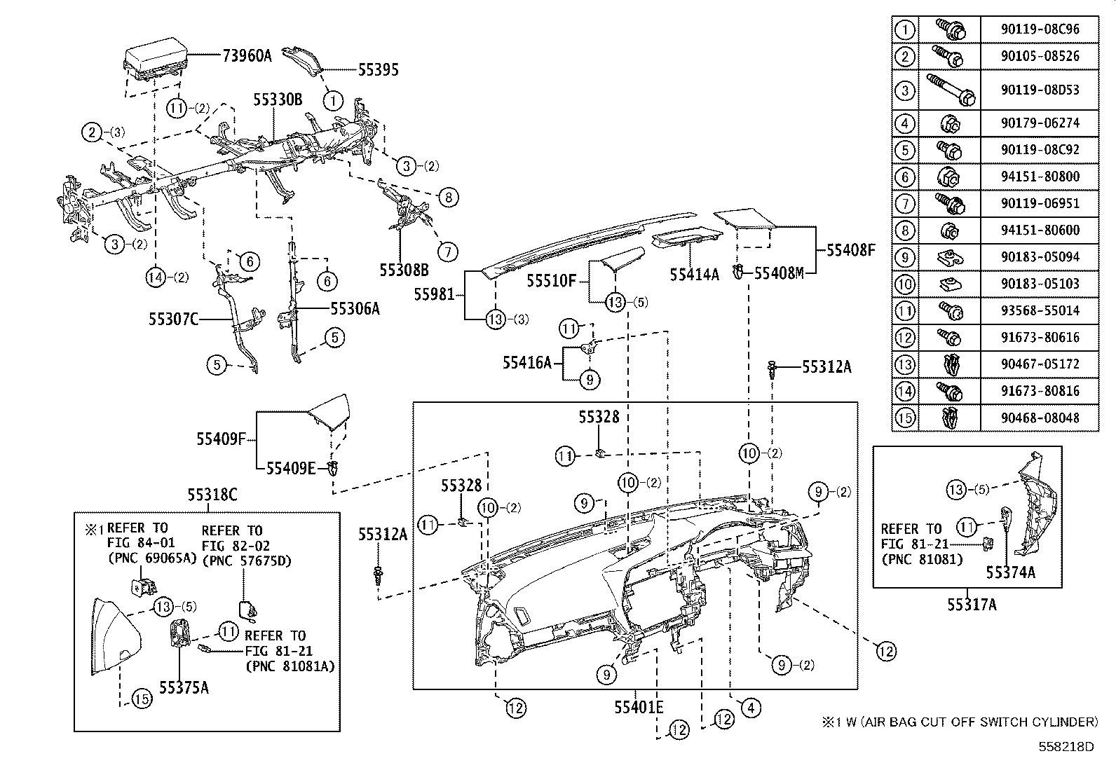 55307-46050 BRACE SUB-ASSY, INSTRUMENT PANEL, NO.2 product image
