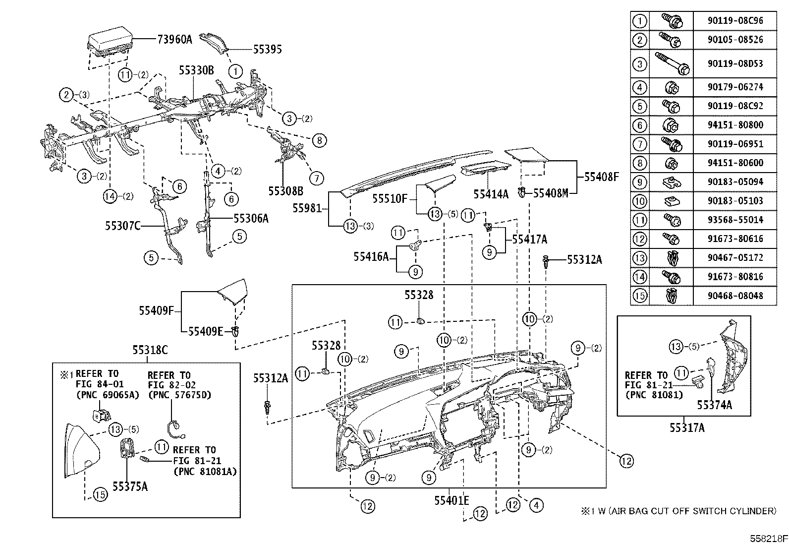 55307-46050 BRACE SUB-ASSY, INSTRUMENT PANEL, NO.2 product image