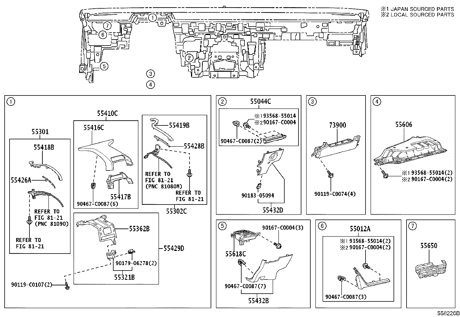 55307-03020 BRACE SUB-ASSY, INSTRUMENT PANEL, NO.2 product image
