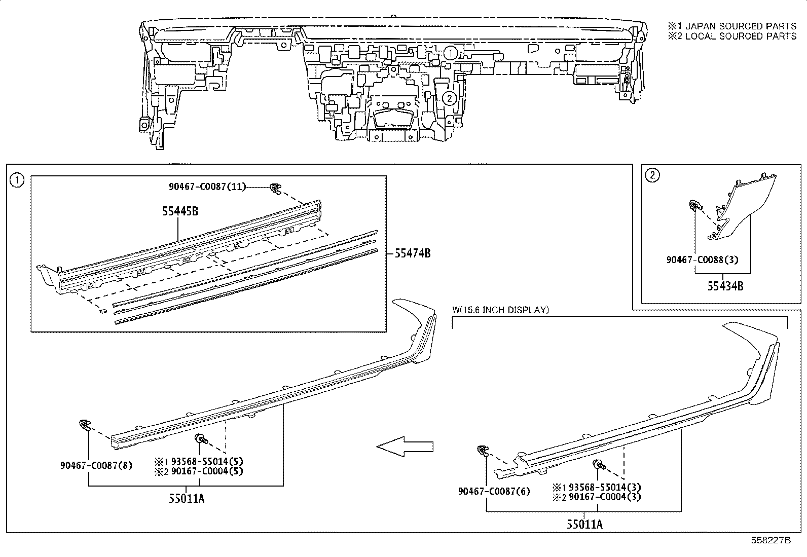 55307-03020 BRACE SUB-ASSY, INSTRUMENT PANEL, NO.2 product image