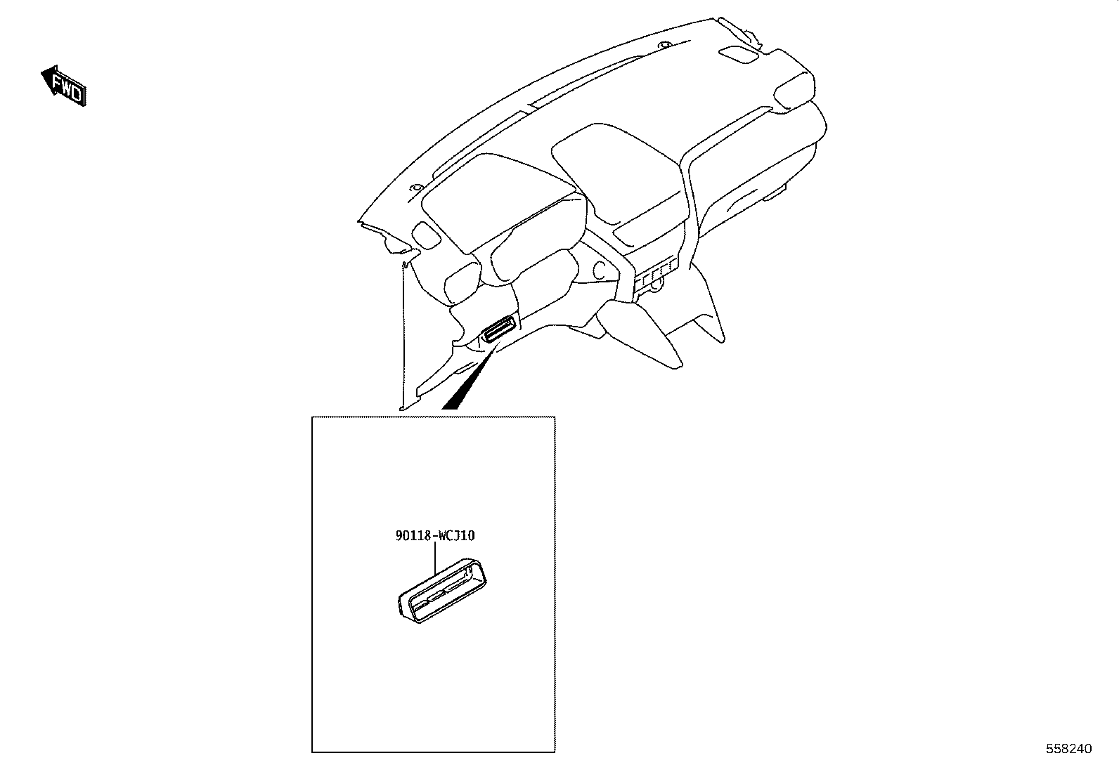 55302-WC013 PANEL SUB-ASSY, INSTRUMENT, UPPER product image