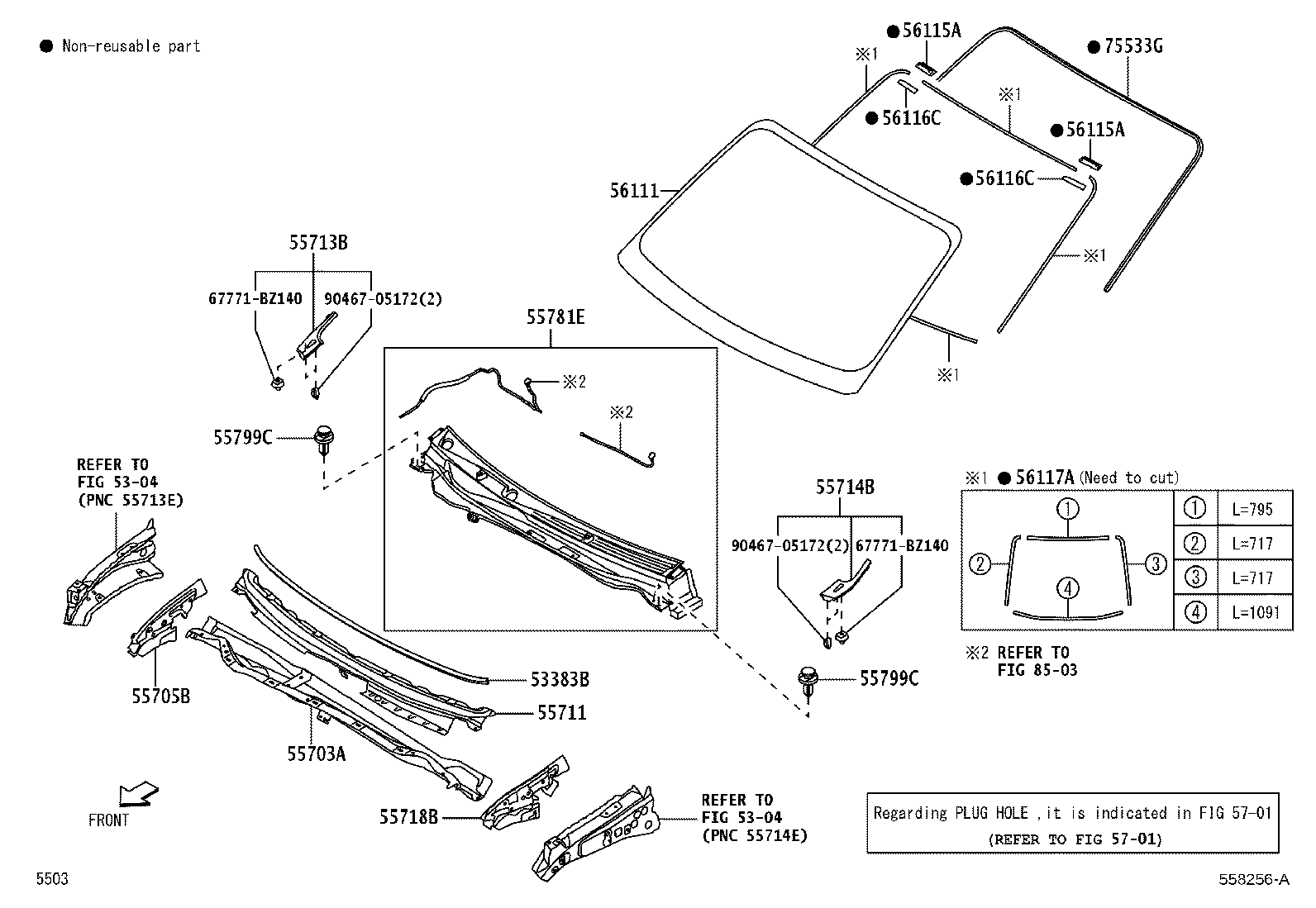 55706-BZ110 PANEL, COWL TOP SIDE, INNER LH product image