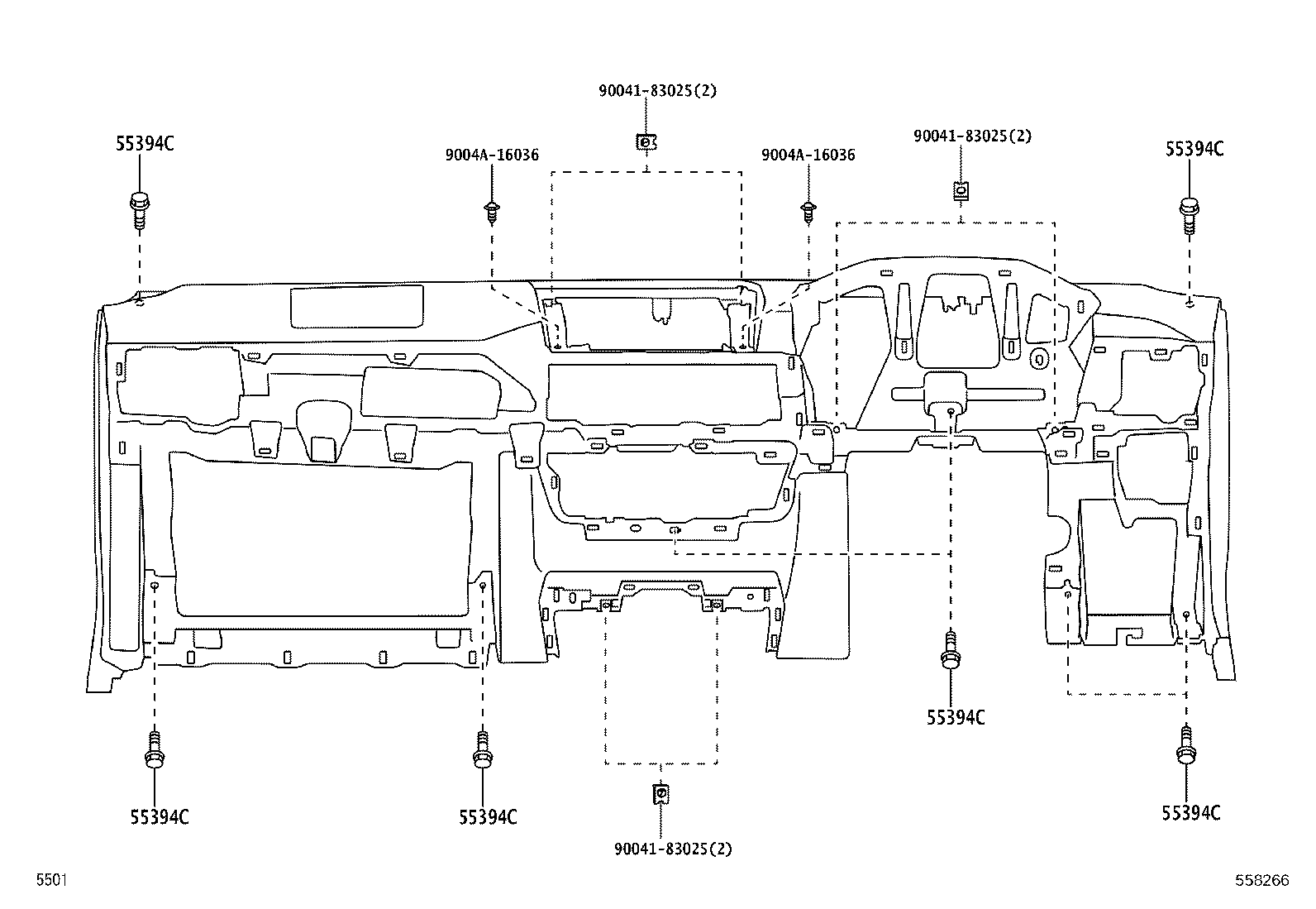 55453-BZ260 PAD, INSTRUMENT PANEL SAFETY, NO.1 product image
