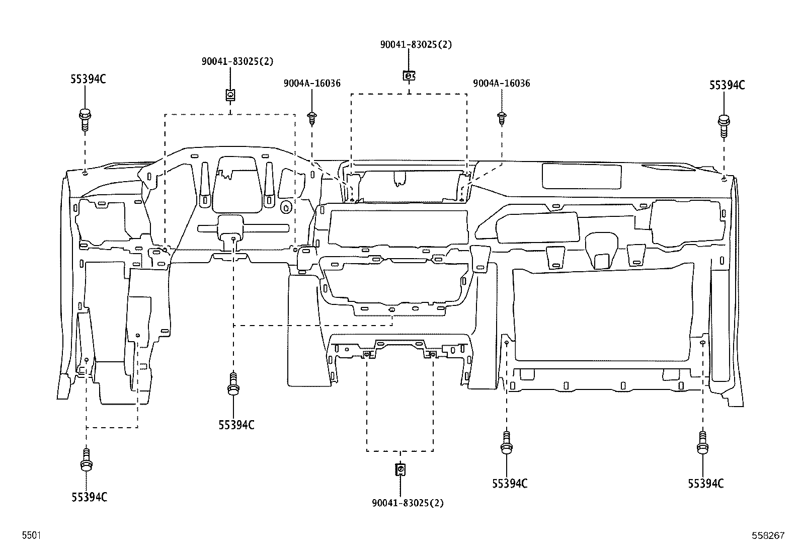 55453-BZ260 PAD, INSTRUMENT PANEL SAFETY, NO.1 product image