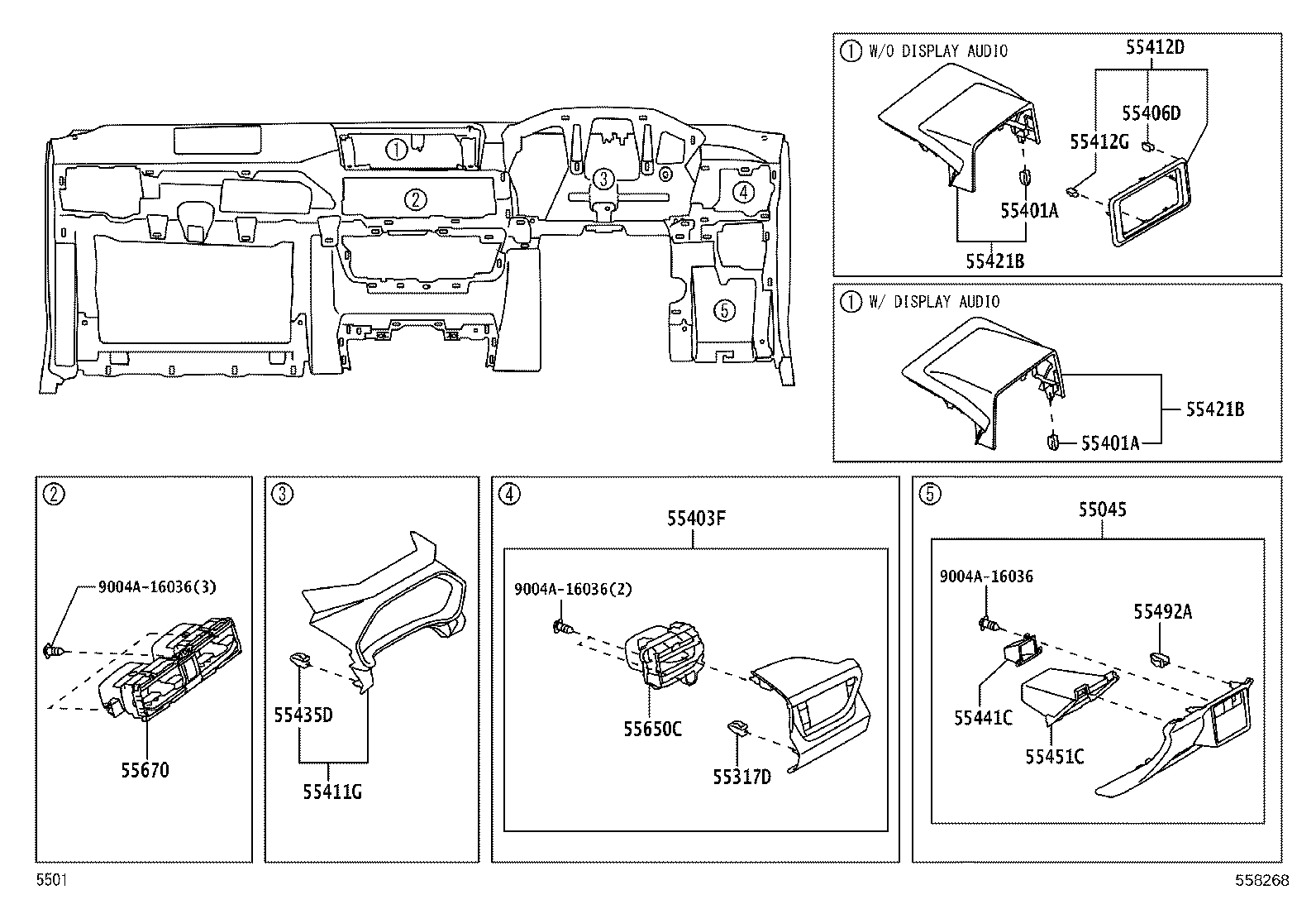 55453-BZ260 PAD, INSTRUMENT PANEL SAFETY, NO.1 product image