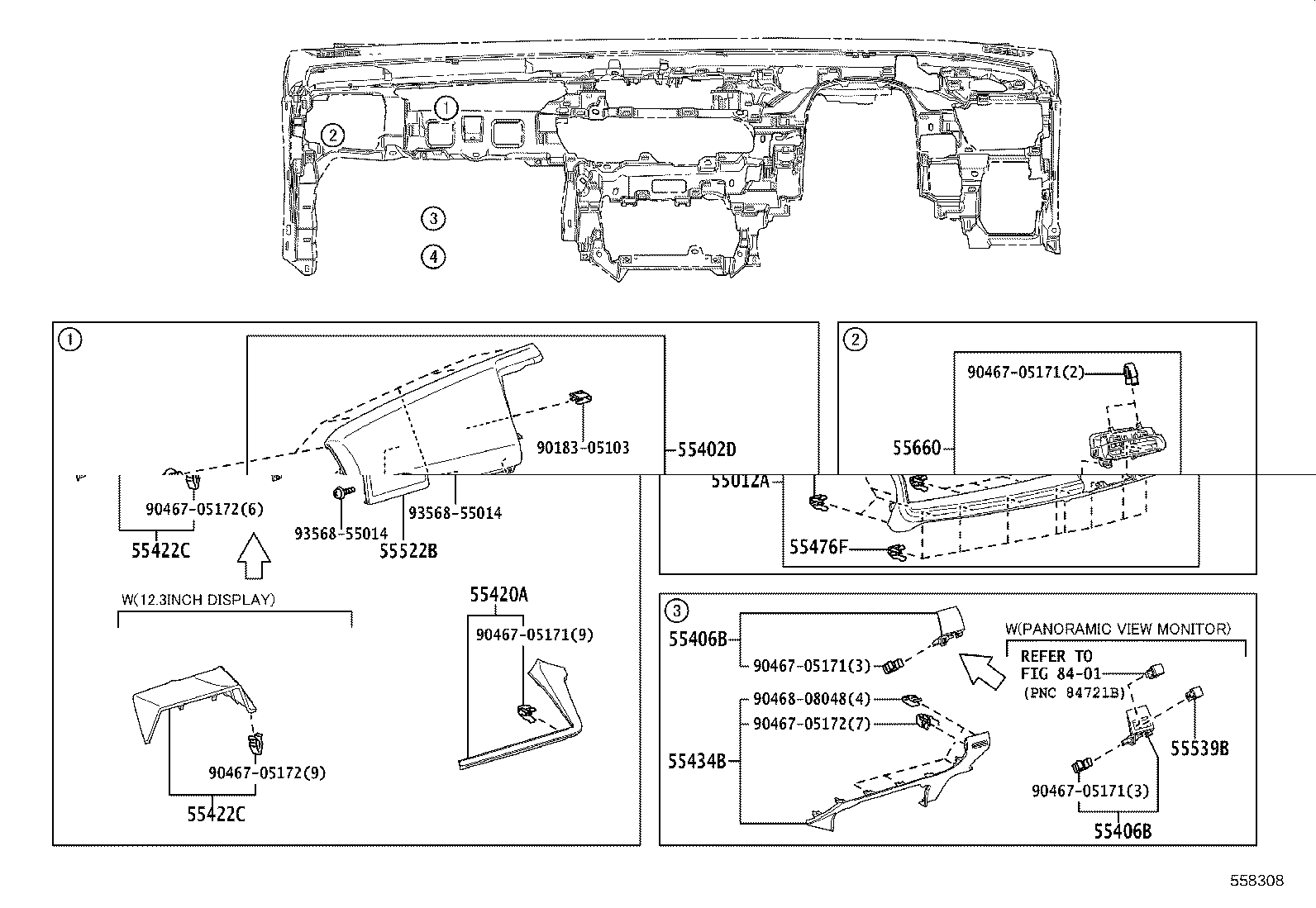 55307-47110 BRACE SUB-ASSY, INSTRUMENT PANEL, NO.2 product image
