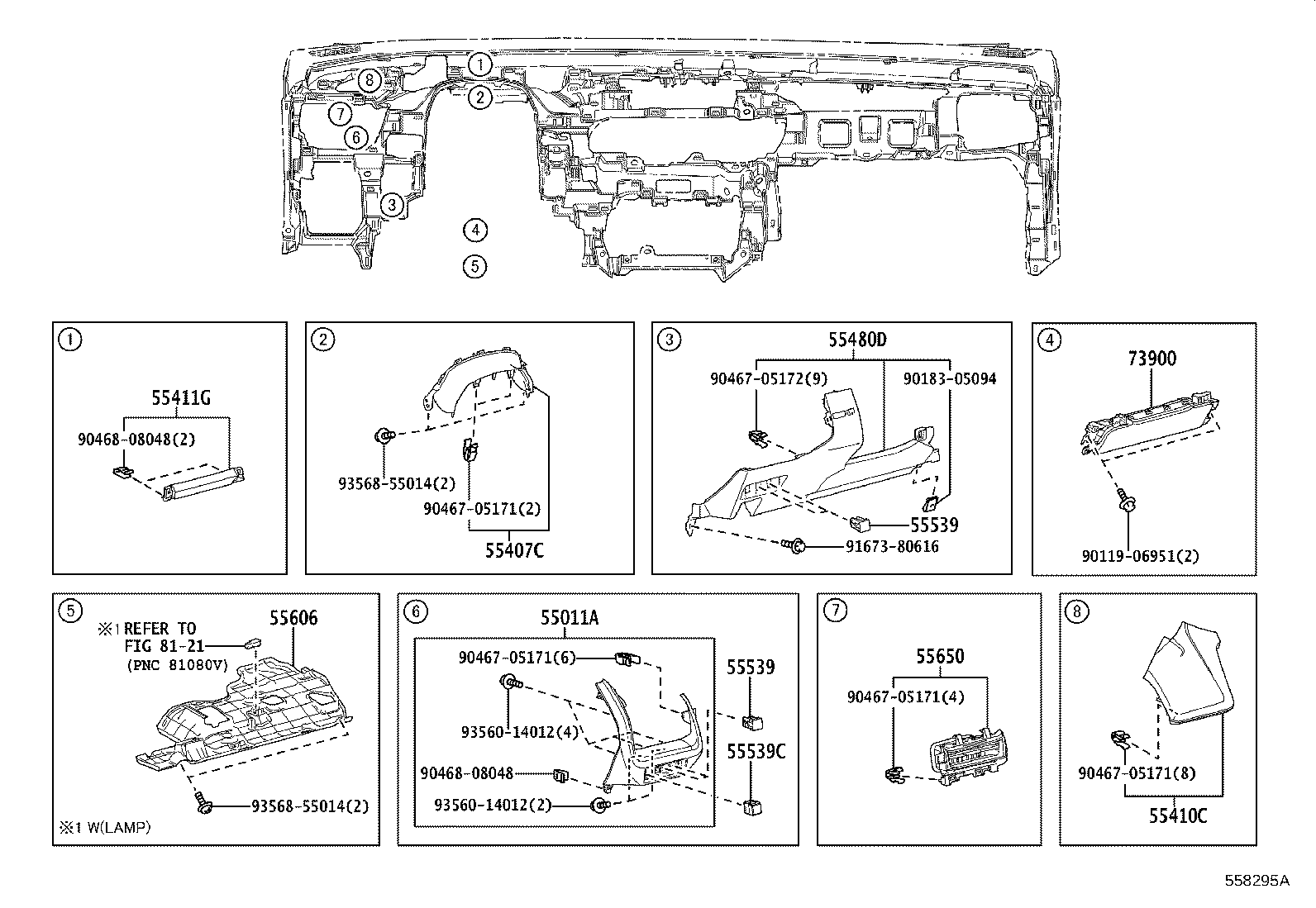 55307-47110 BRACE SUB-ASSY, INSTRUMENT PANEL, NO.2 product image