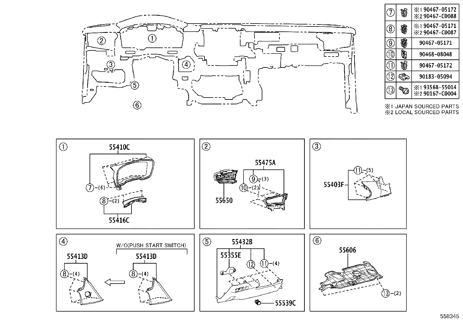 90467-C0051 CLIP, INSTRUMENT PANEL product image