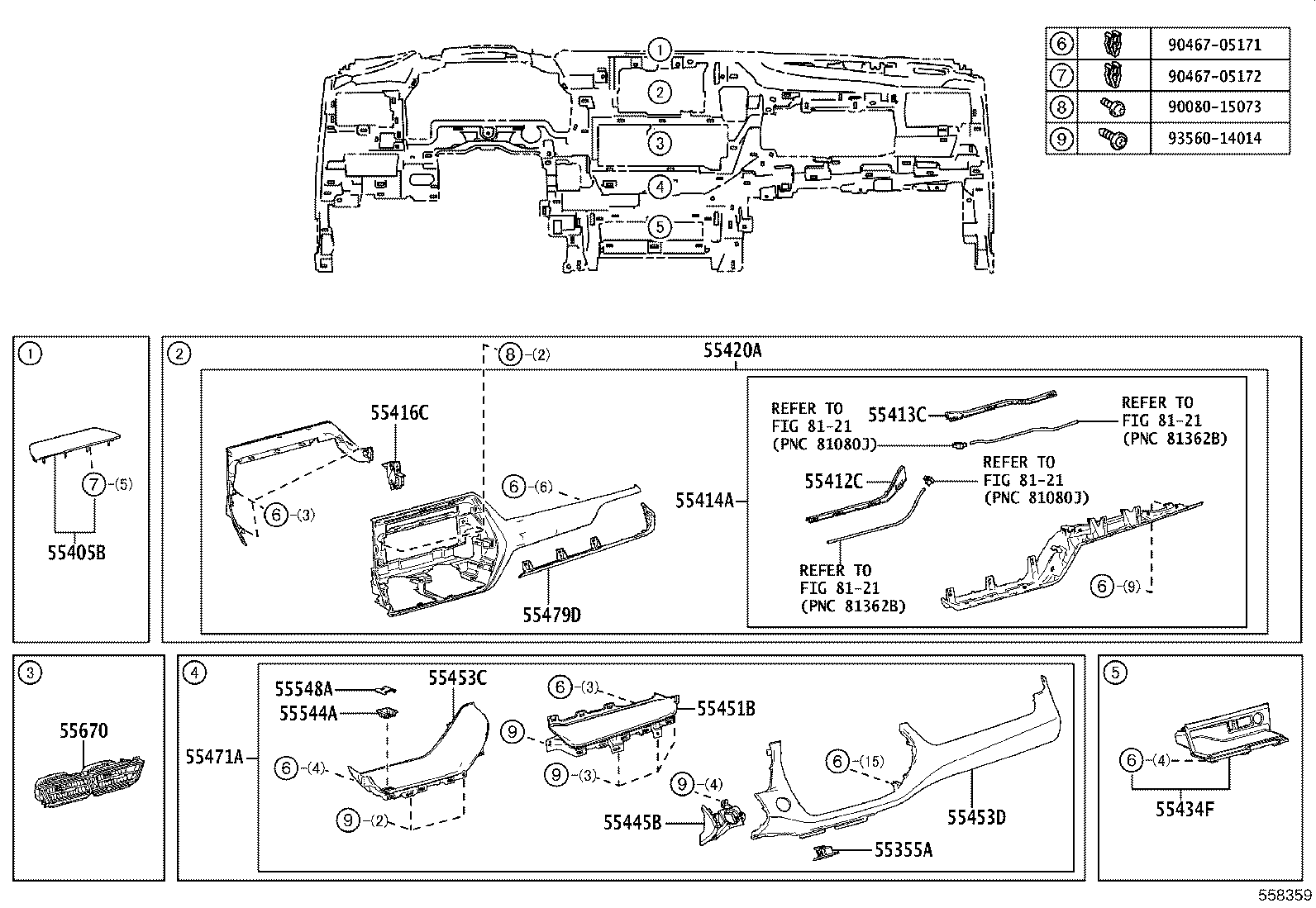 55307-0E110 BRACE SUB-ASSY, INSTRUMENT PANEL, NO.2 product image