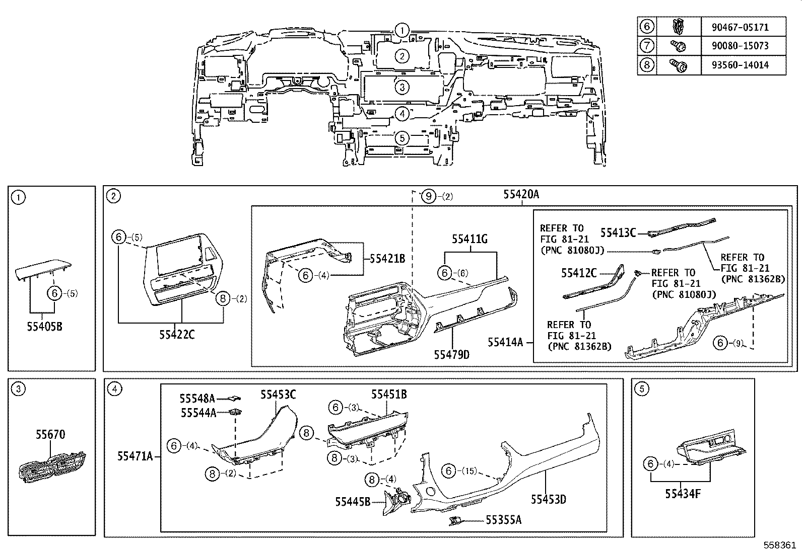 55307-0E110 BRACE SUB-ASSY, INSTRUMENT PANEL, NO.2 product image