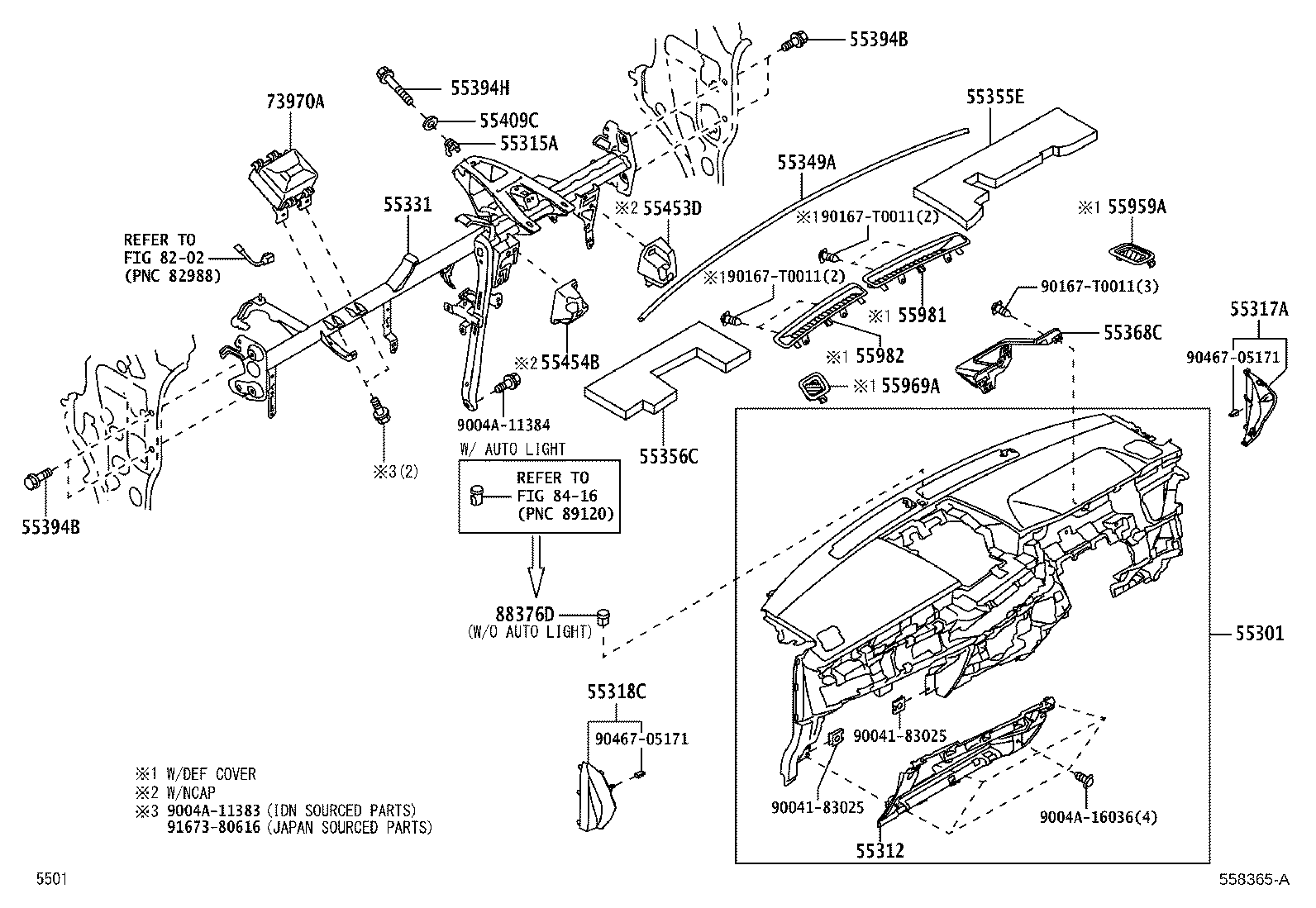 55433-BZ080-C0 PANEL, INSTRUMENT PANEL FINISH, LOWER NO.2 product image