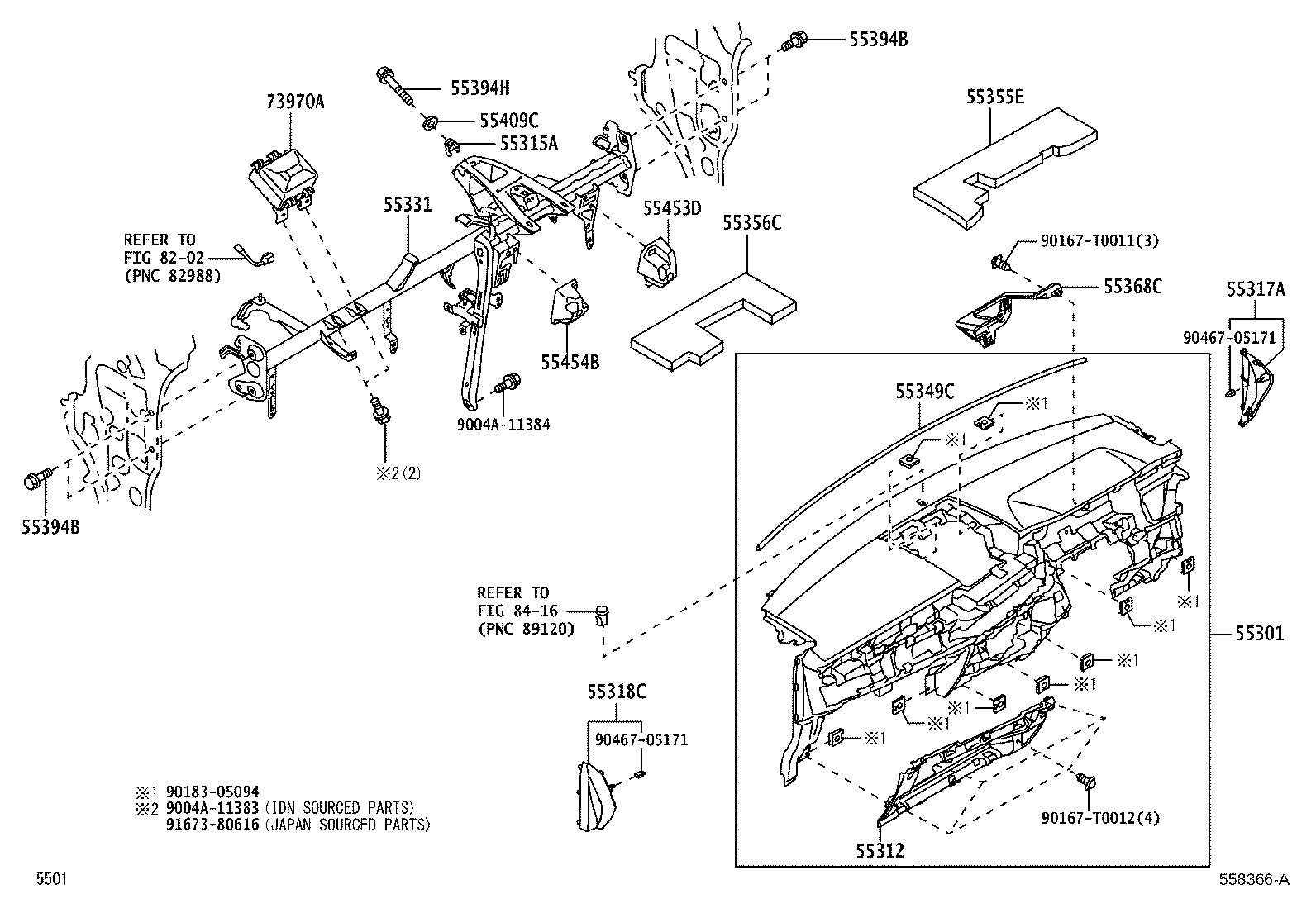 55433-BZ080-C0 PANEL, INSTRUMENT PANEL FINISH, LOWER NO.2 product image
