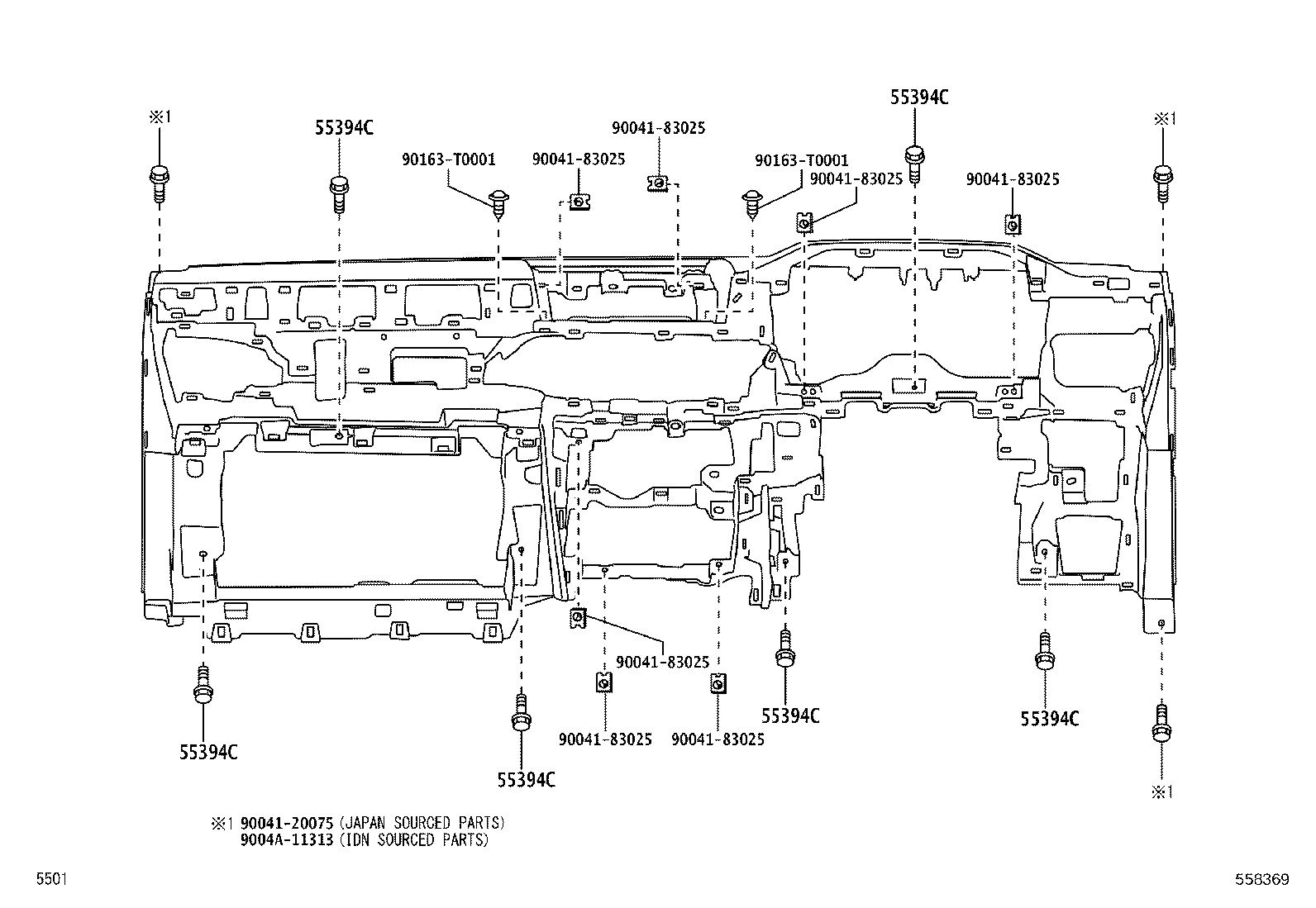 55433-BZ080-C0 PANEL, INSTRUMENT PANEL FINISH, LOWER NO.2 product image