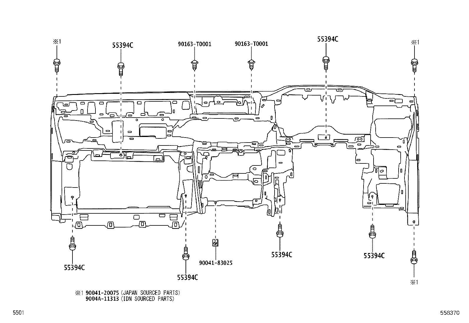 55433-BZ080-C0 PANEL, INSTRUMENT PANEL FINISH, LOWER NO.2 product image