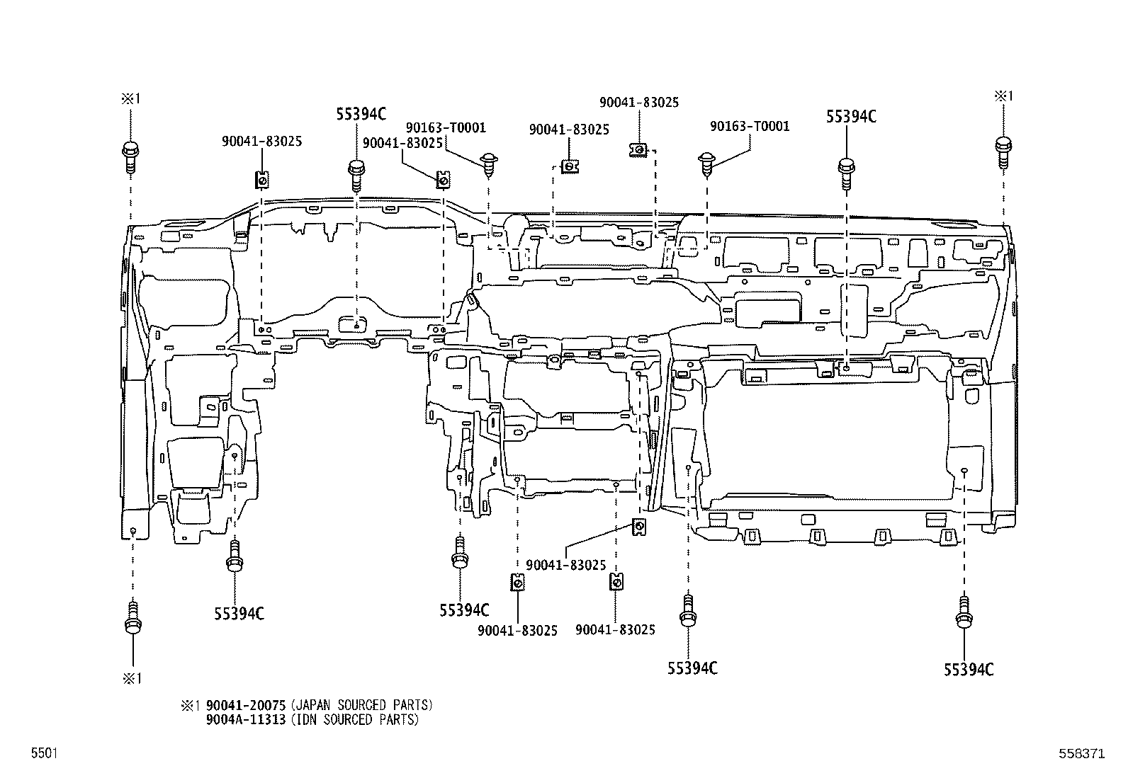 55433-BZ080-C0 PANEL, INSTRUMENT PANEL FINISH, LOWER NO.2 product image