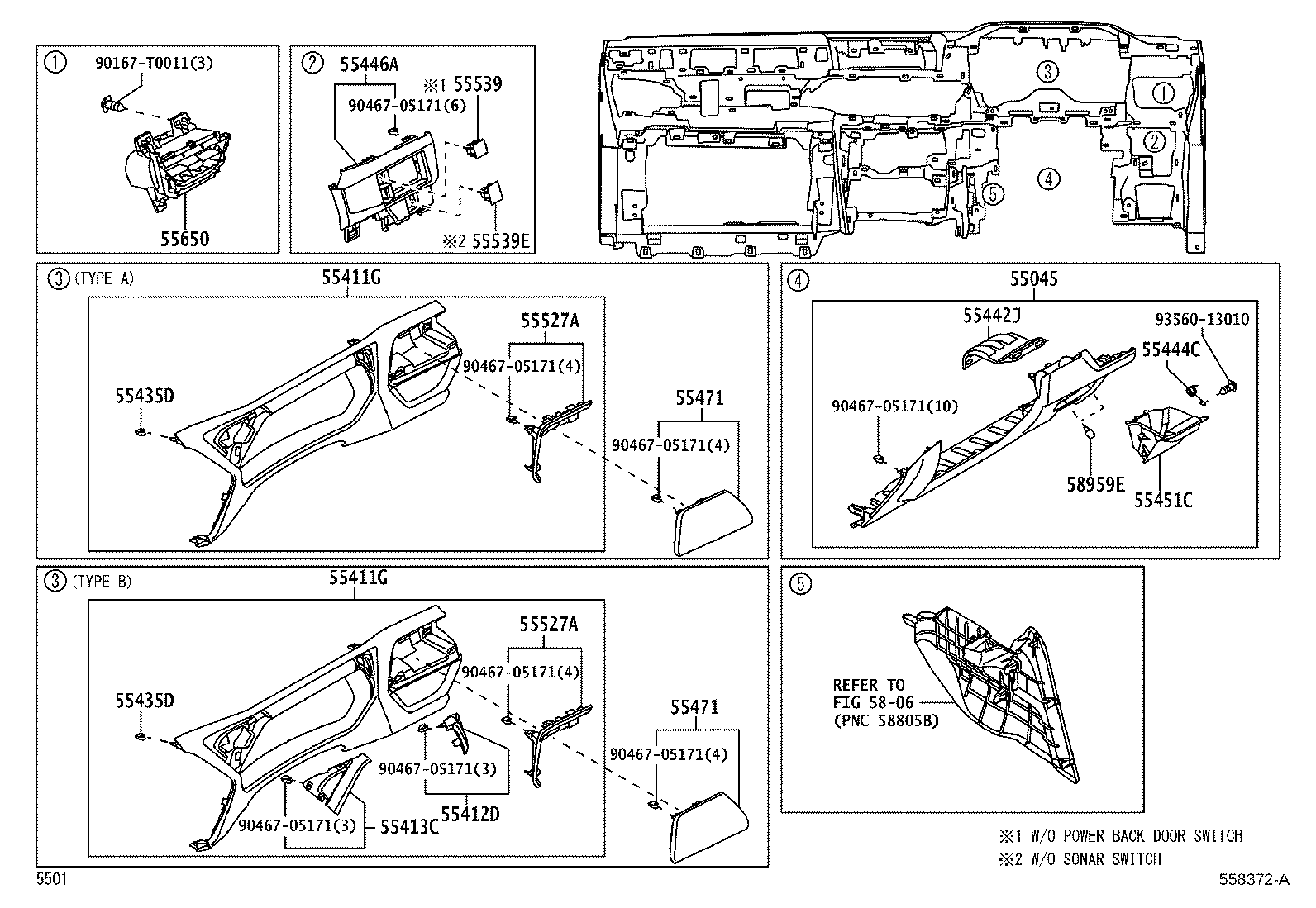 55433-BZ080-C0 PANEL, INSTRUMENT PANEL FINISH, LOWER NO.2 product image