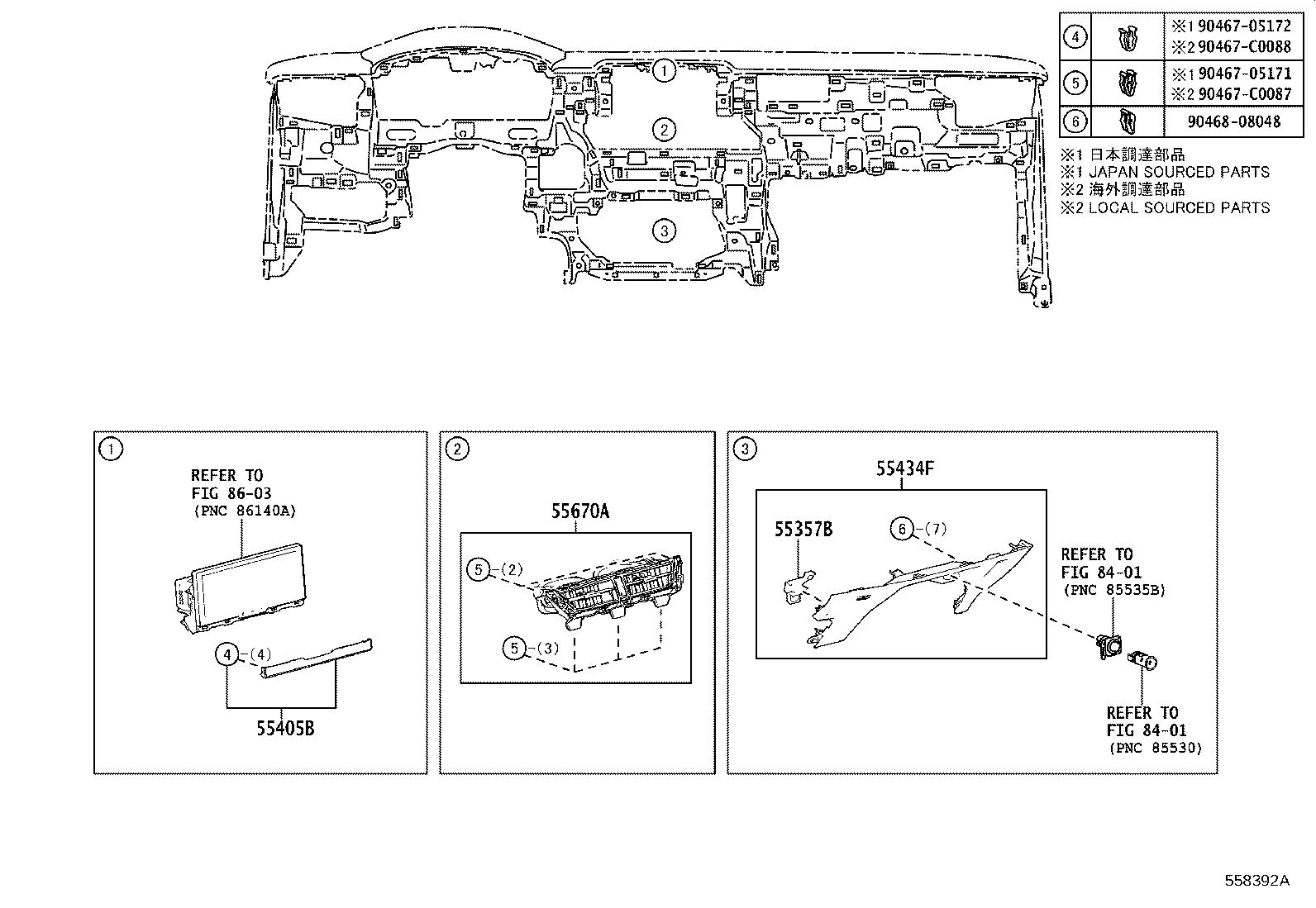 55405-02860 PANEL SUB-ASSY, INSTRUMENT CLUSTER FINISH, CENTER product image