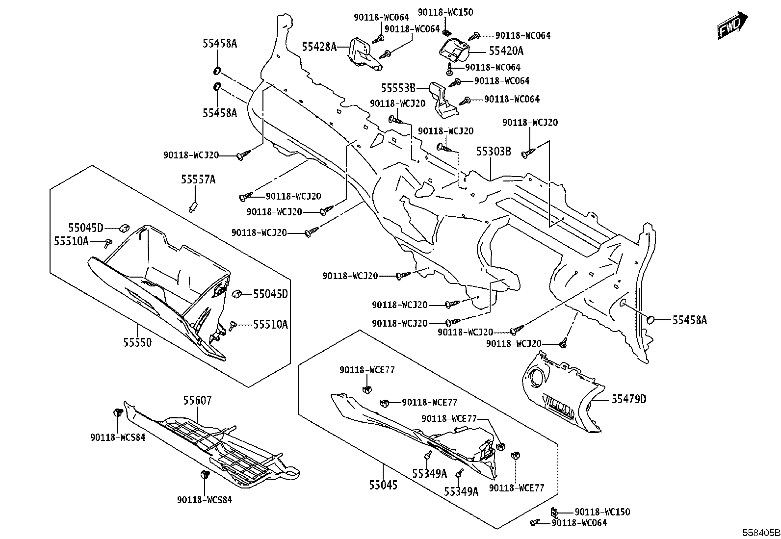 55405-WC008 PANEL SUB-ASSY, INSTRUMENT CLUSTER FINISH, CENTER product image