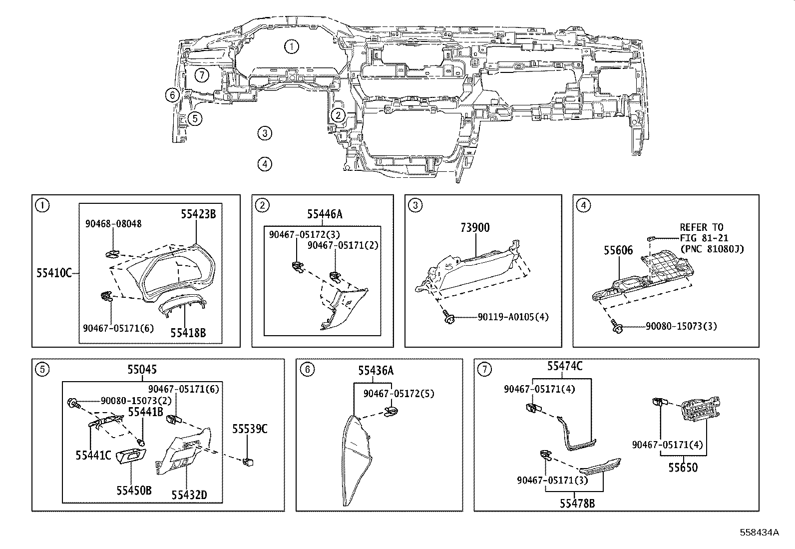 Toyota 55441-0E040 BOX, INSTRUMENT PANEL COIN