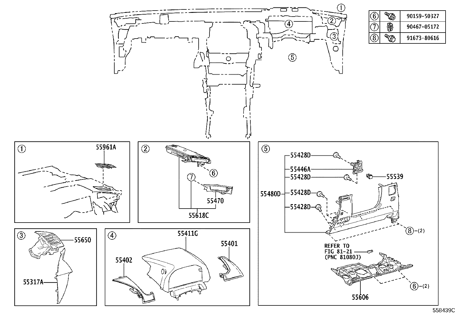 55432-V2010 PANEL, INSTRUMENT PANEL FINISH, LOWER product image