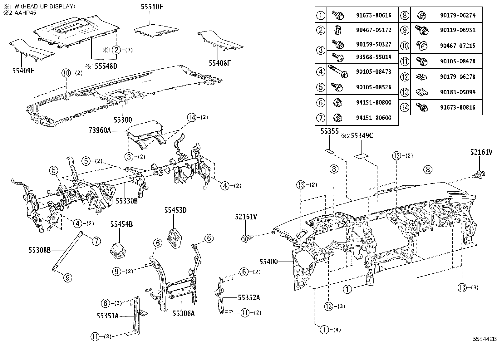 55352-V2030 BRACE, INSTRUMENT PANEL TO FLOOR, NO.2 product image
