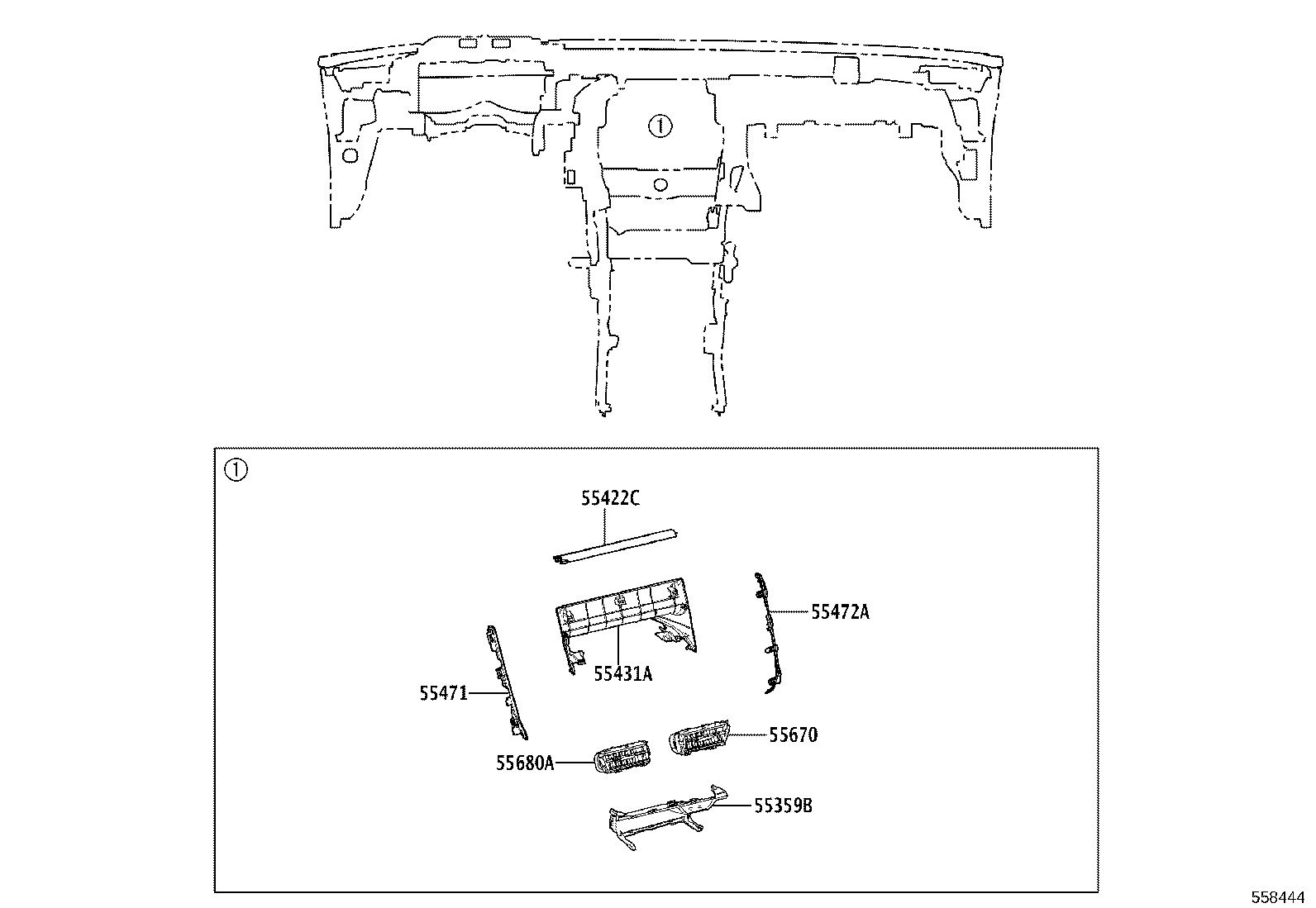 55352-V2030 BRACE, INSTRUMENT PANEL TO FLOOR, NO.2 product image