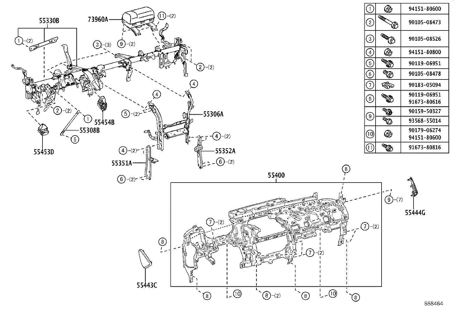 55405-V2020 PANEL SUB-ASSY, INSTRUMENT CLUSTER FINISH, CENTER product image
