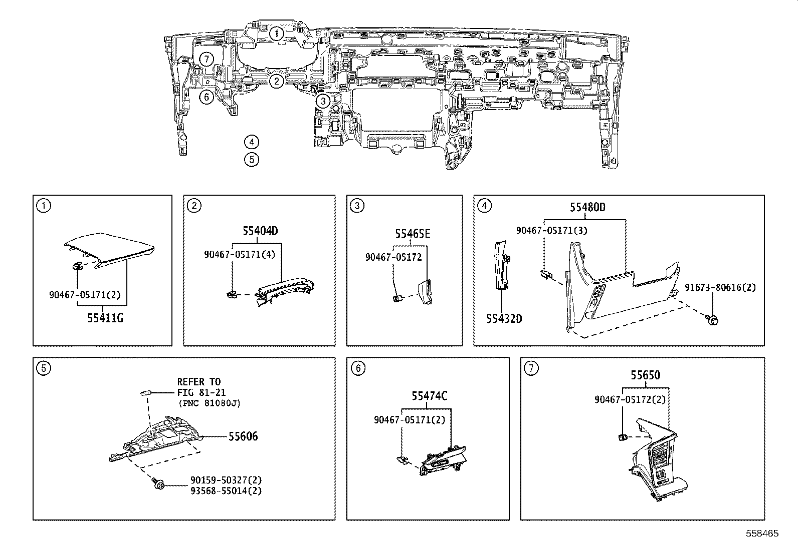 55405-V2020 PANEL SUB-ASSY, INSTRUMENT CLUSTER FINISH, CENTER product image