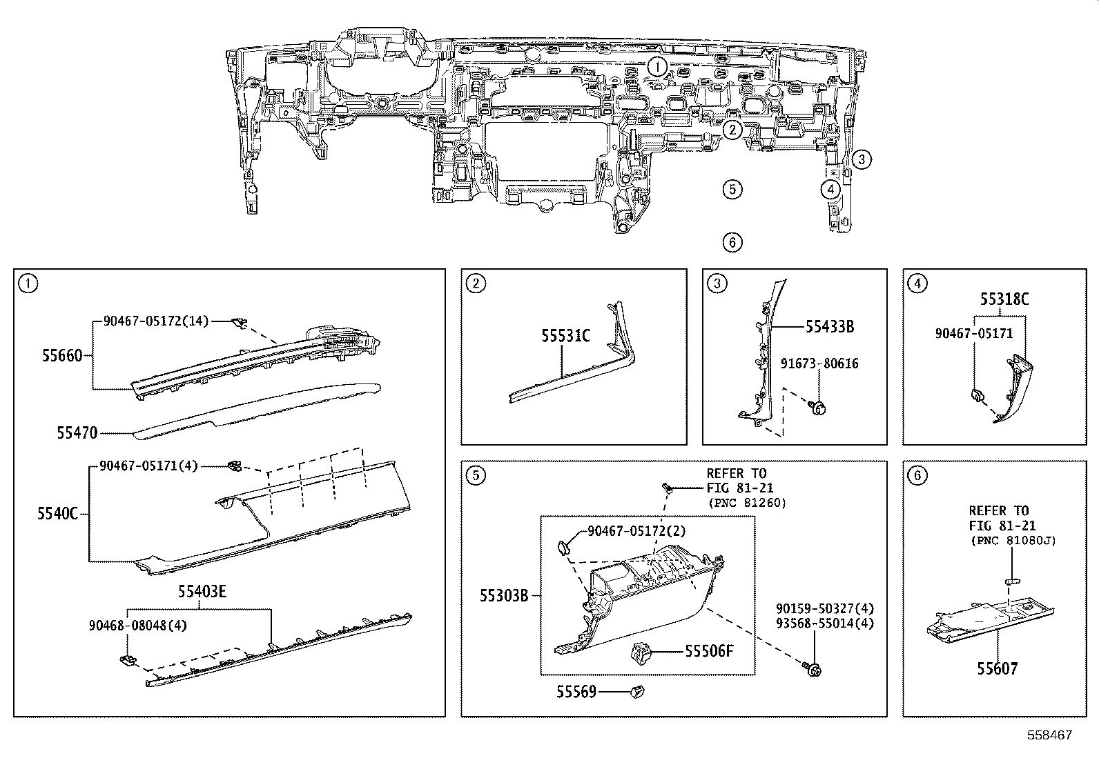55405-V2020 PANEL SUB-ASSY, INSTRUMENT CLUSTER FINISH, CENTER product image