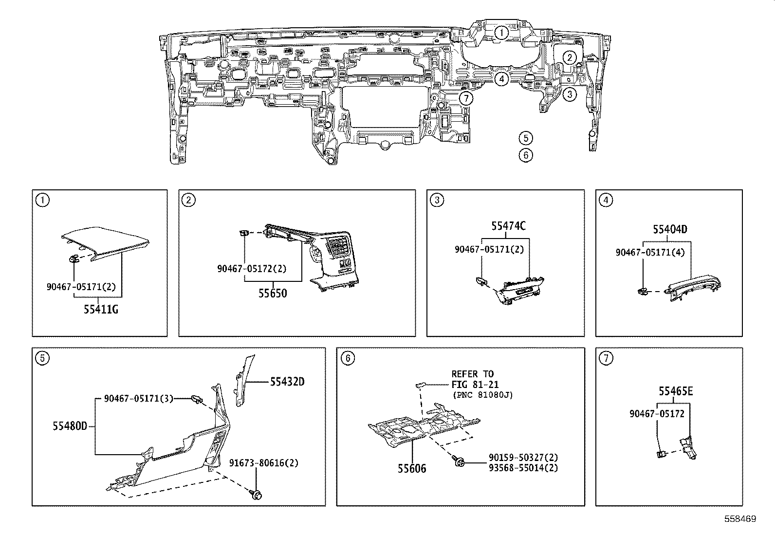 55405-V2020 PANEL SUB-ASSY, INSTRUMENT CLUSTER FINISH, CENTER product image
